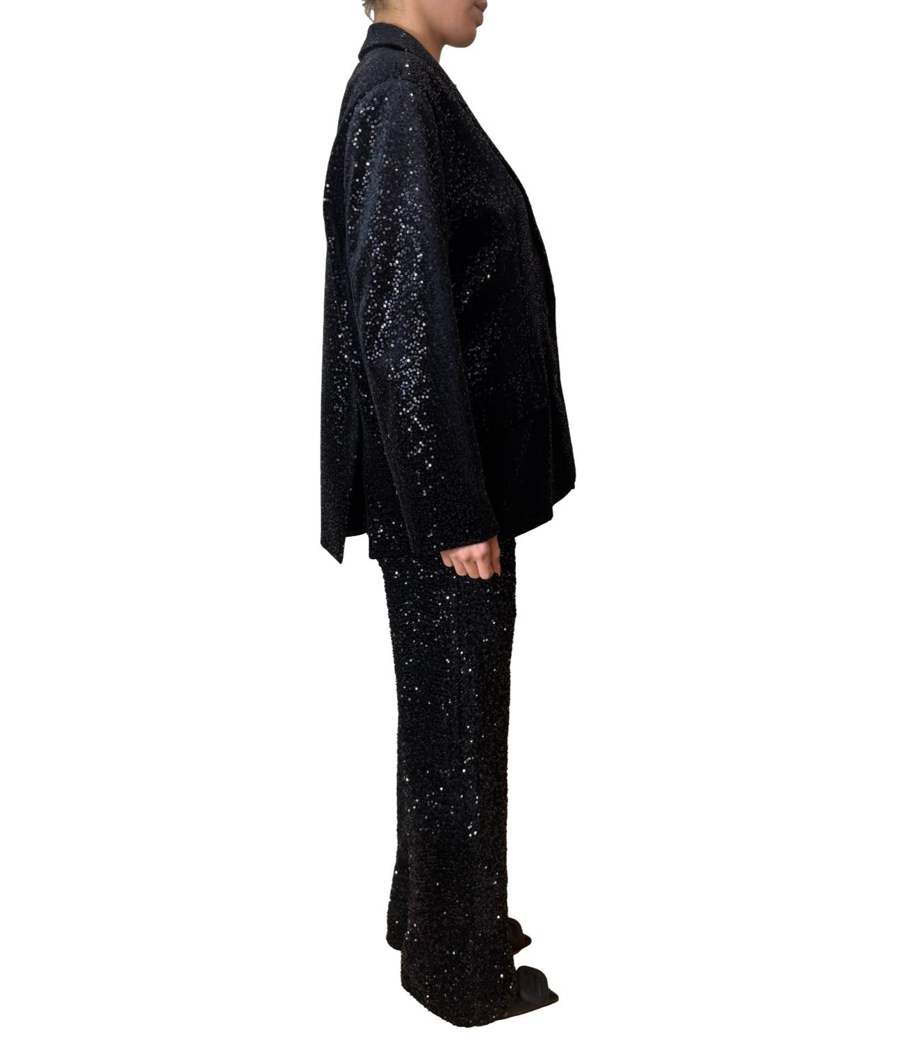 Imperial pantalone paillettes nero donna