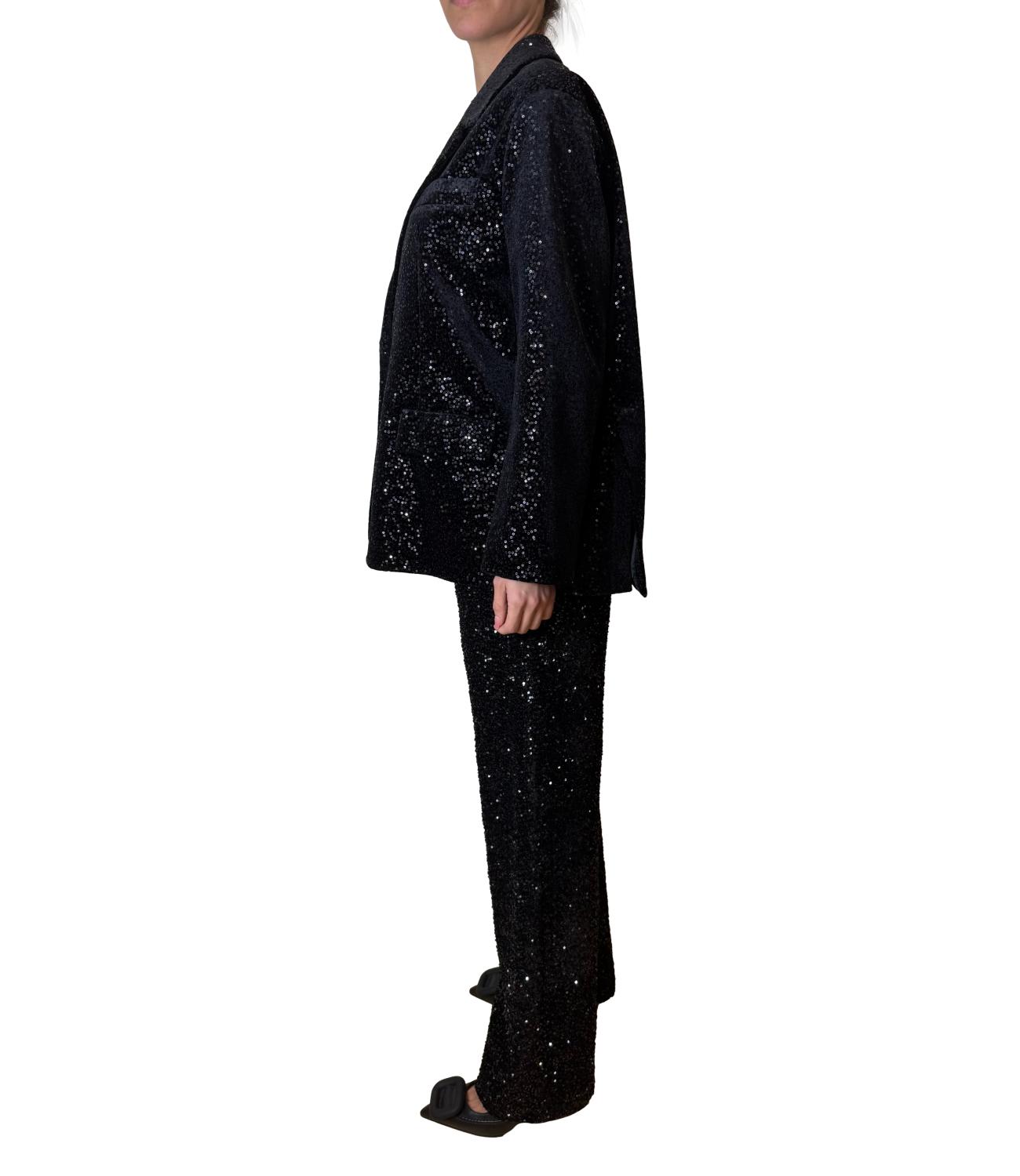 Imperial pantalone paillettes nero donna