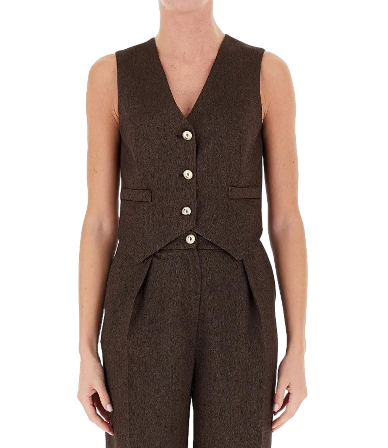 Rinascimento gilet cioccolato donna
