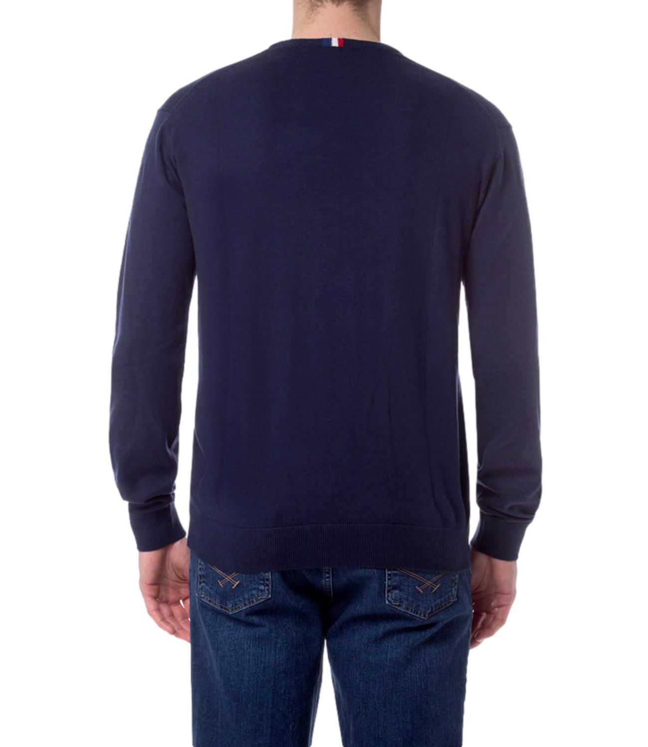 Pullover Leon blu con logo rosso