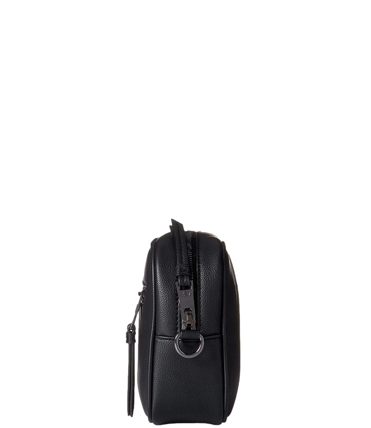 Pochette AX nera logata con zip