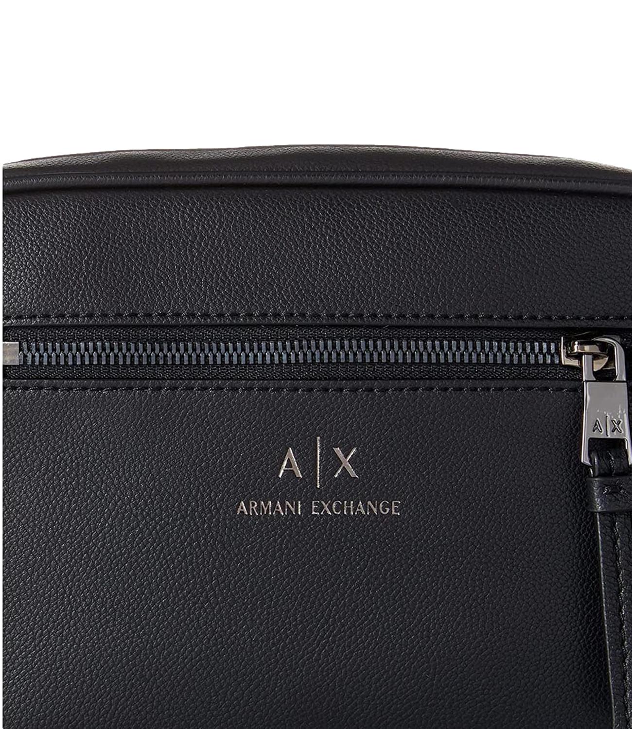 Pochette AX nera logata con zip