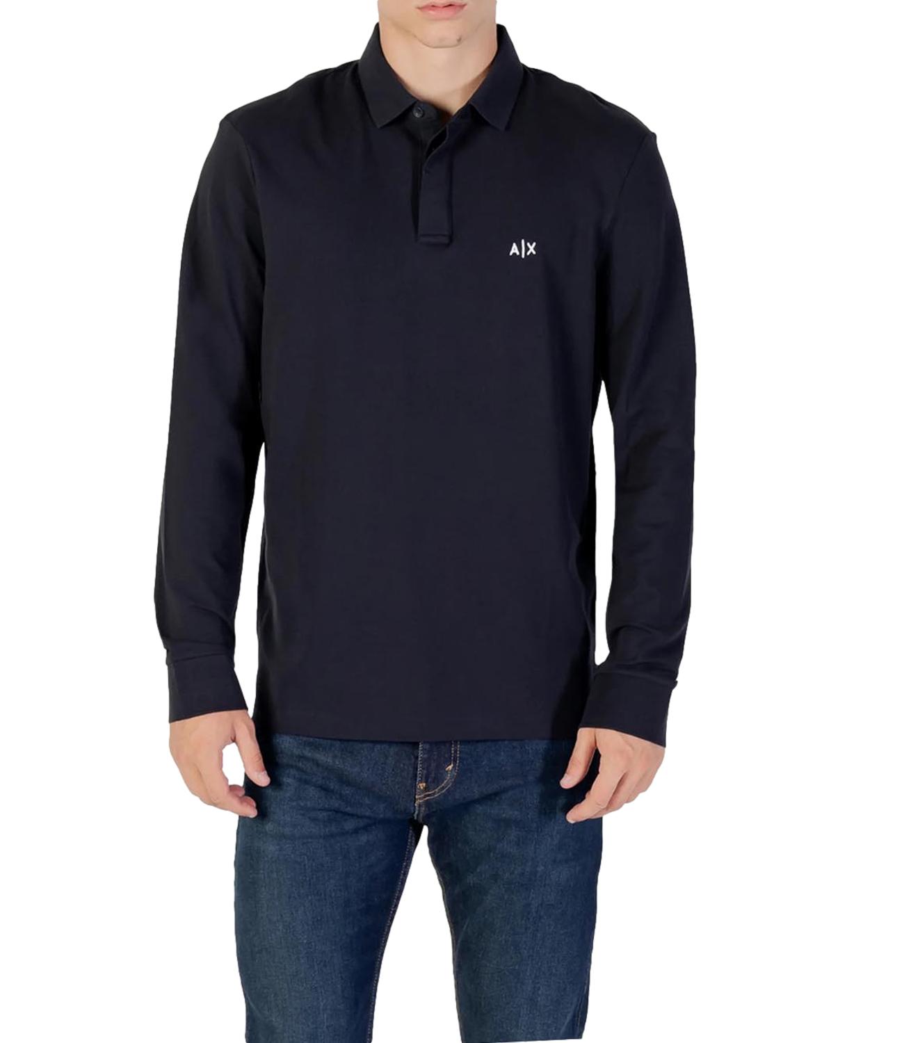 Polo maniche lunghe blu scuro
