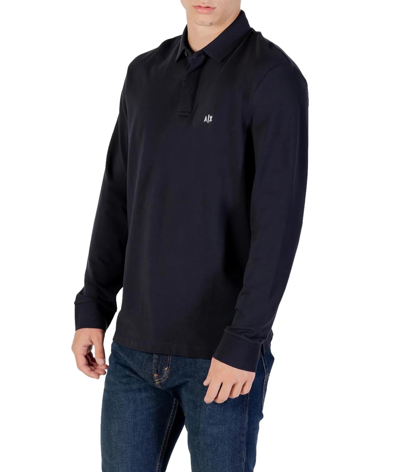 Polo maniche lunghe blu scuro