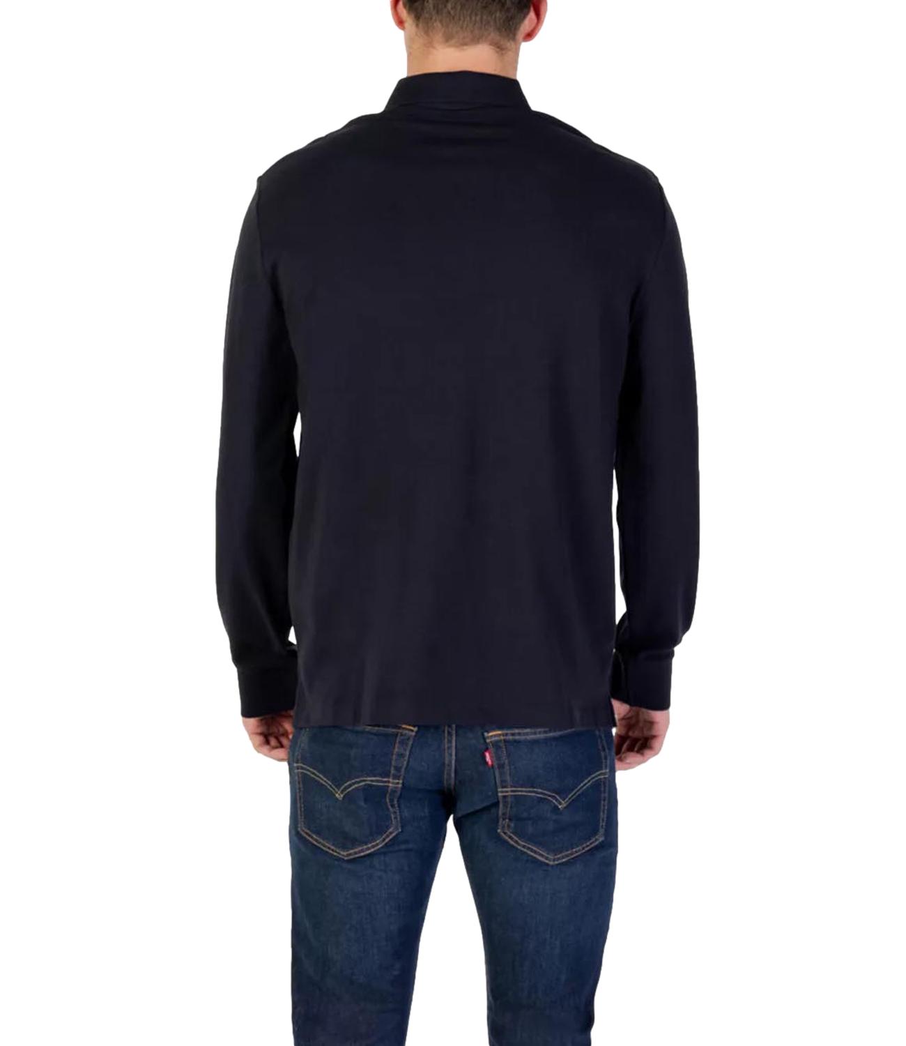 Polo maniche lunghe blu scuro