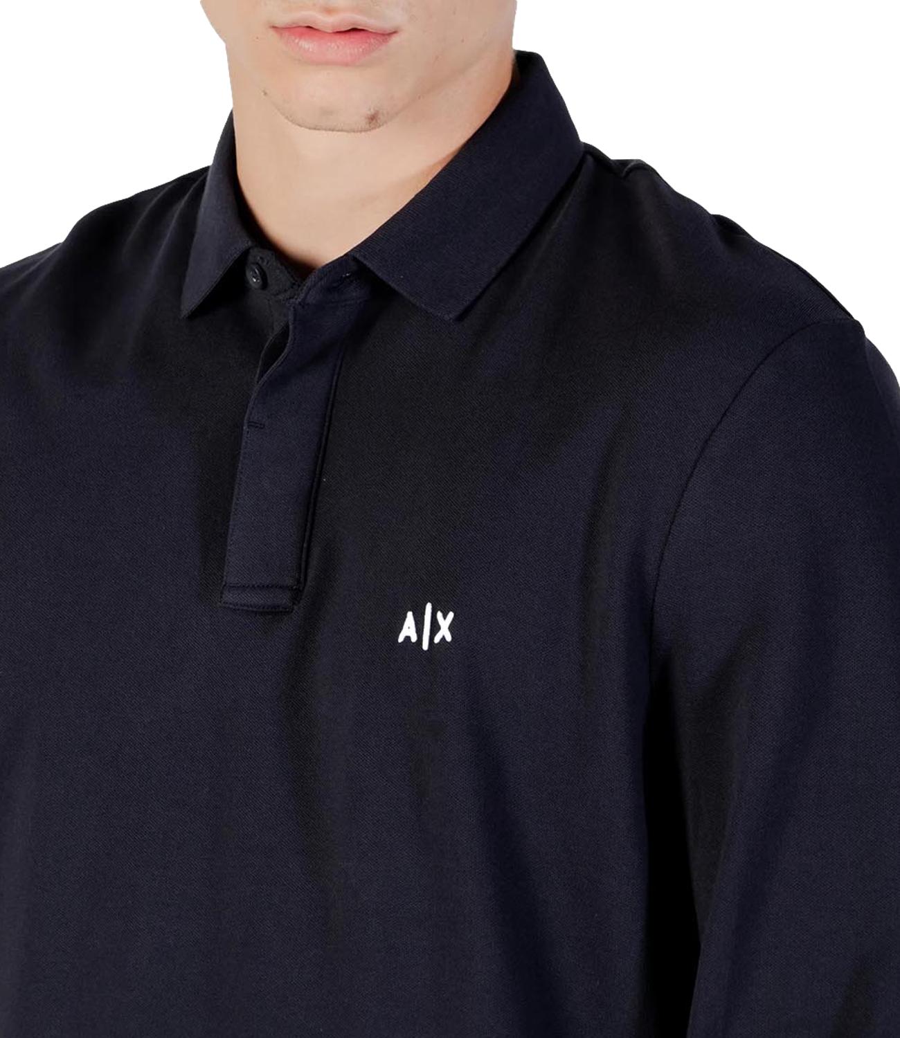 Polo maniche lunghe blu scuro