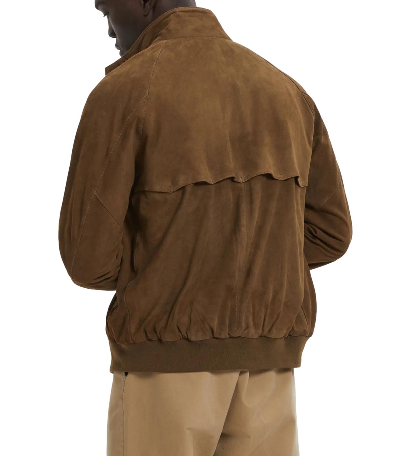 Giubbino G9 in suede scamosciata colore dark olive