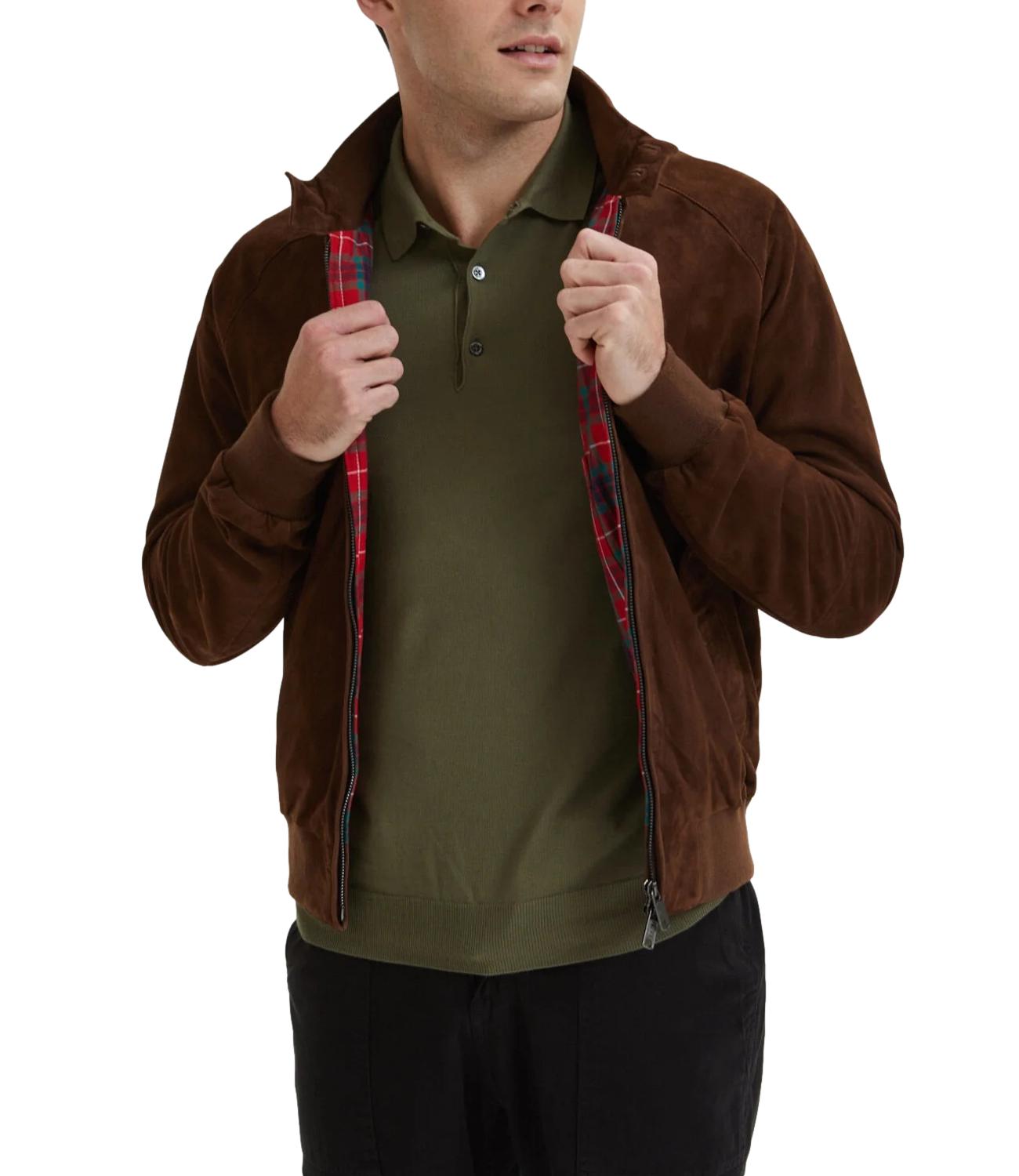 Giubbino G9 in suede scamosciata colore chocolate