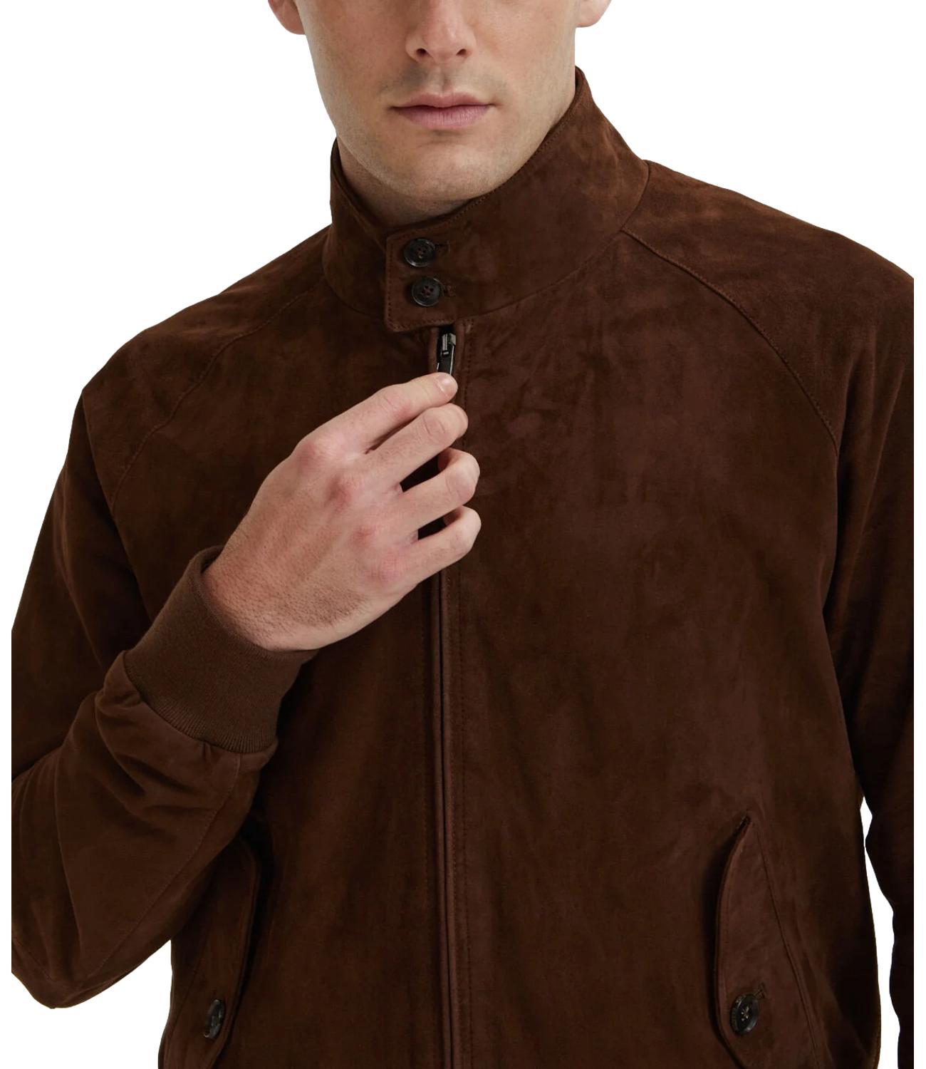 Giubbino G9 in suede scamosciata colore chocolate