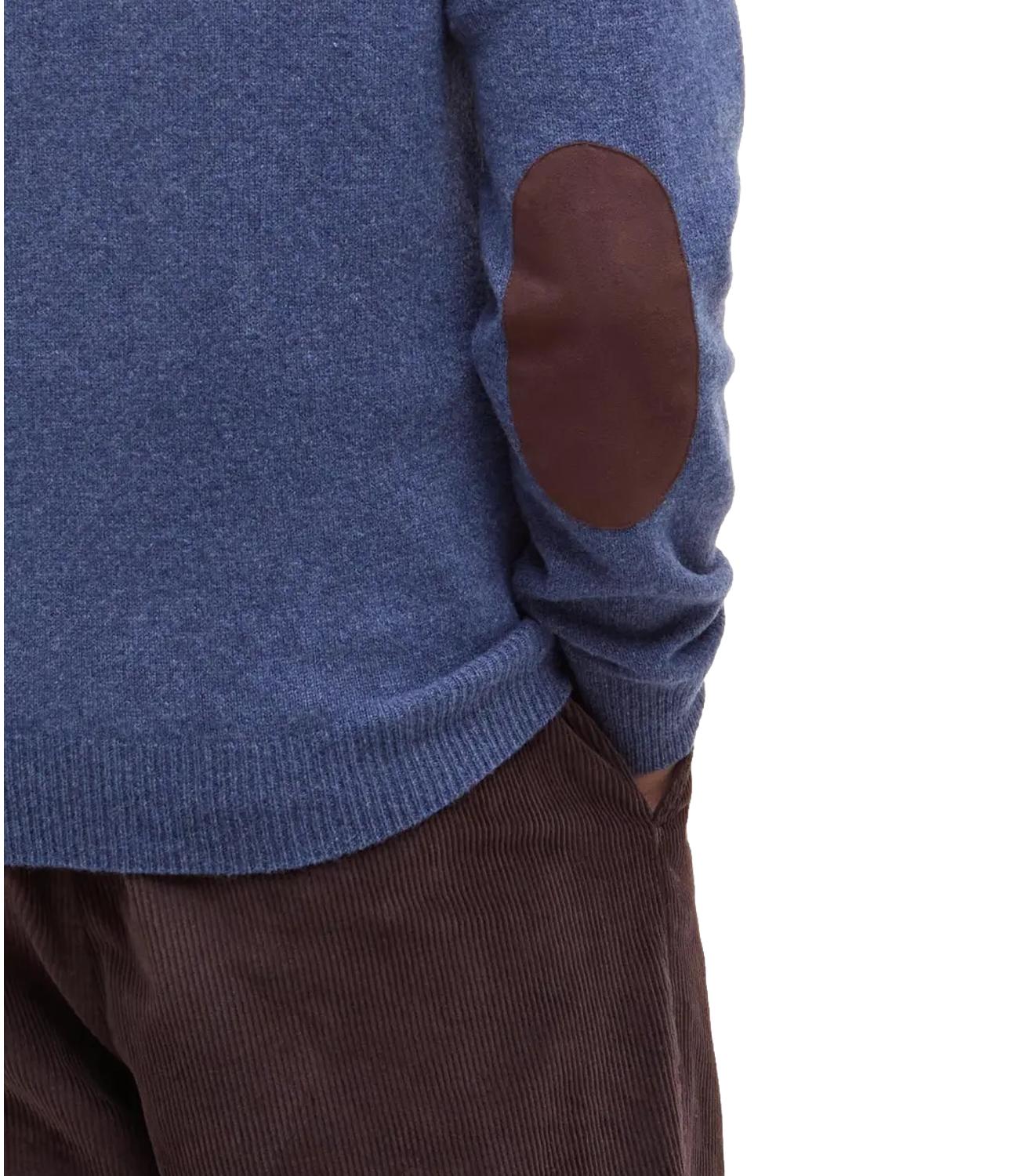 Maglione Essential patch crew blu aperto cobalto