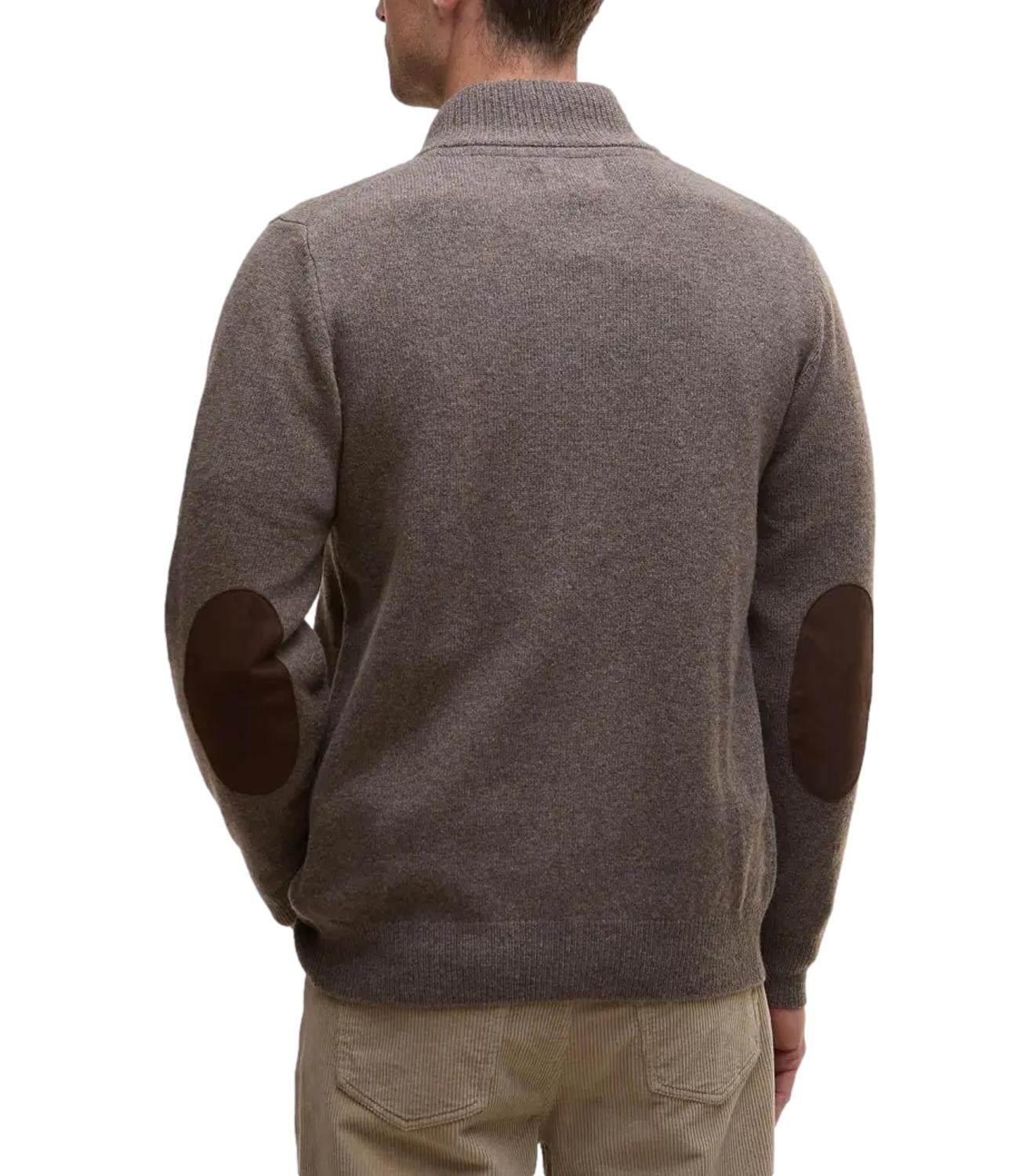 Pullover cardigan marrone con bottoni