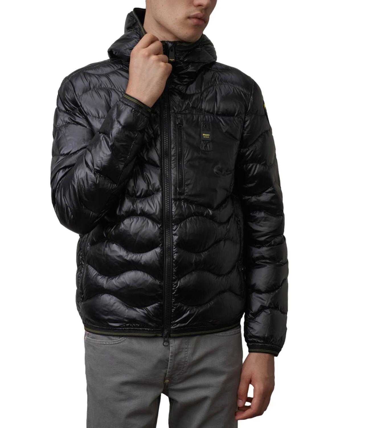 Giacca WAVE nera uomo con cappuccio