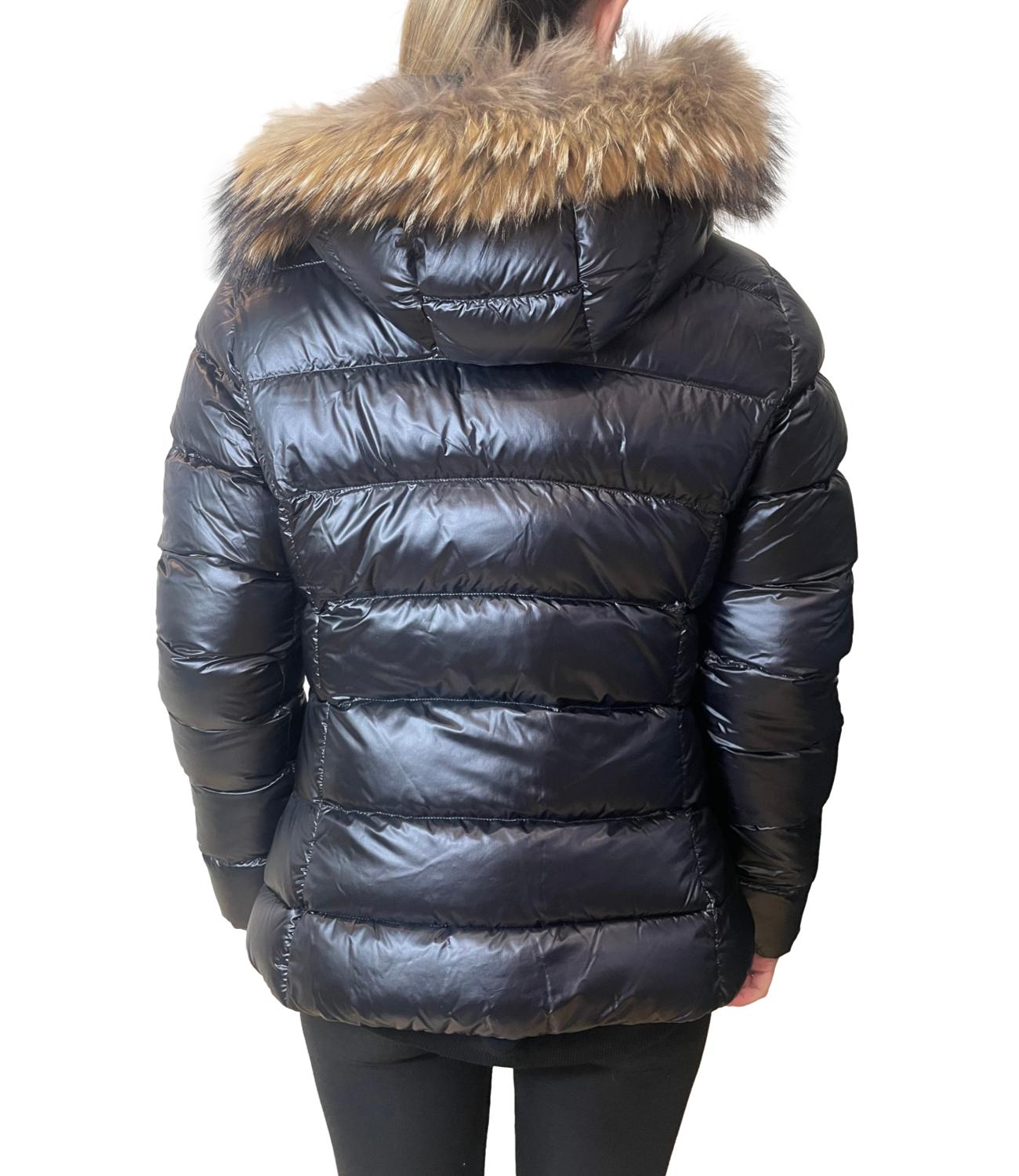 Ciesse Giacca RANGI REAL FUR Jet Black Donna