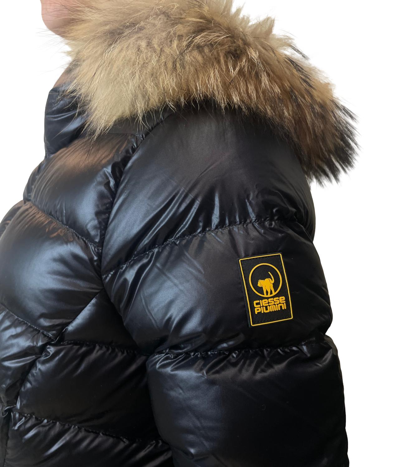 Ciesse Giacca RANGI REAL FUR Jet Black Donna