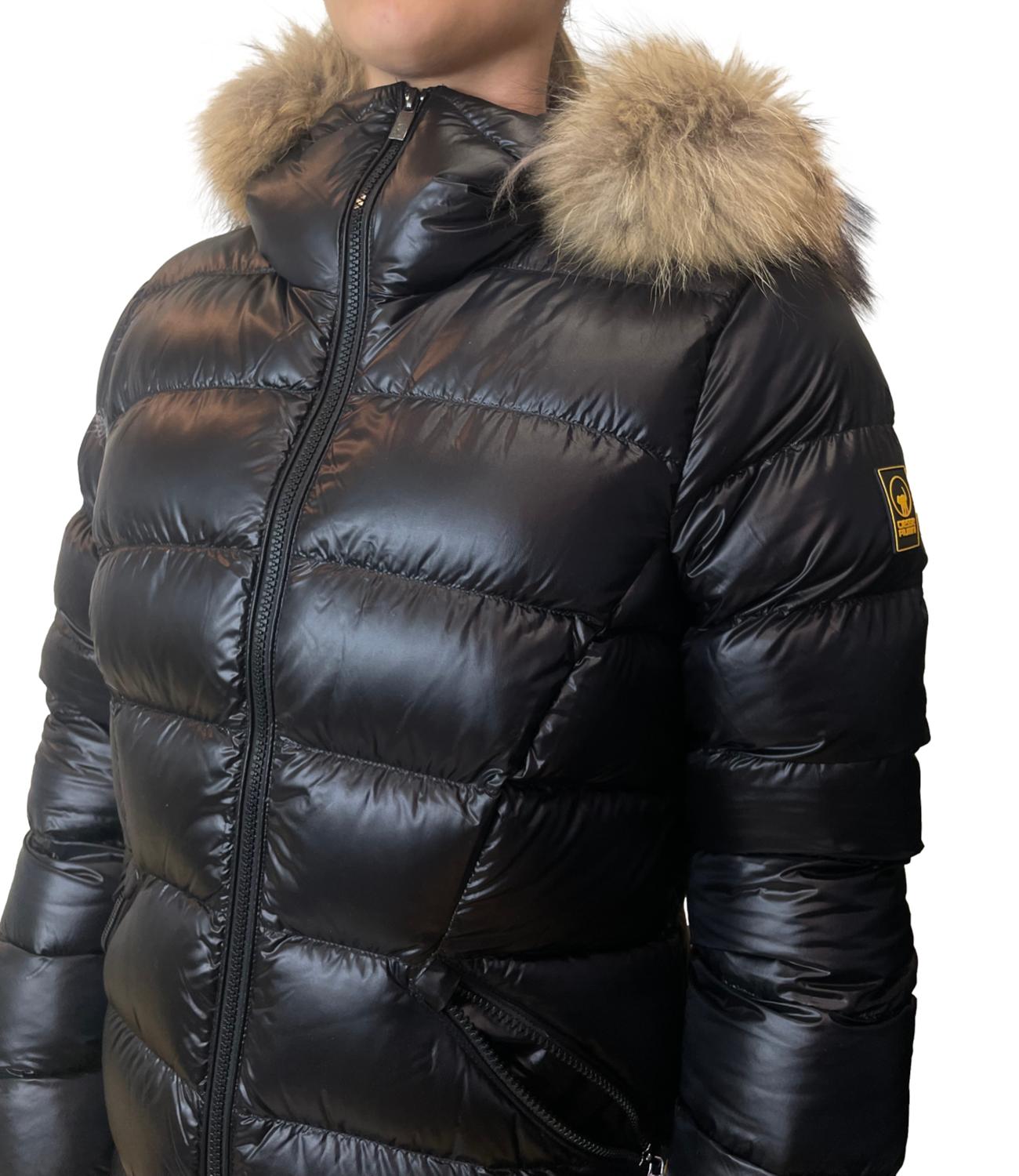 Ciesse Giacca RANGI REAL FUR Jet Black Donna