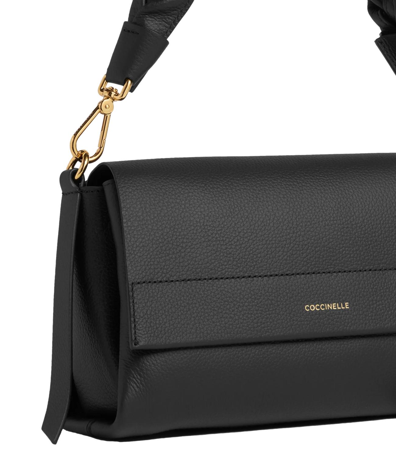 Coccinelle Borsa BOHEME GRANA DOUBLE SMALL Noir/Cognac Donna
