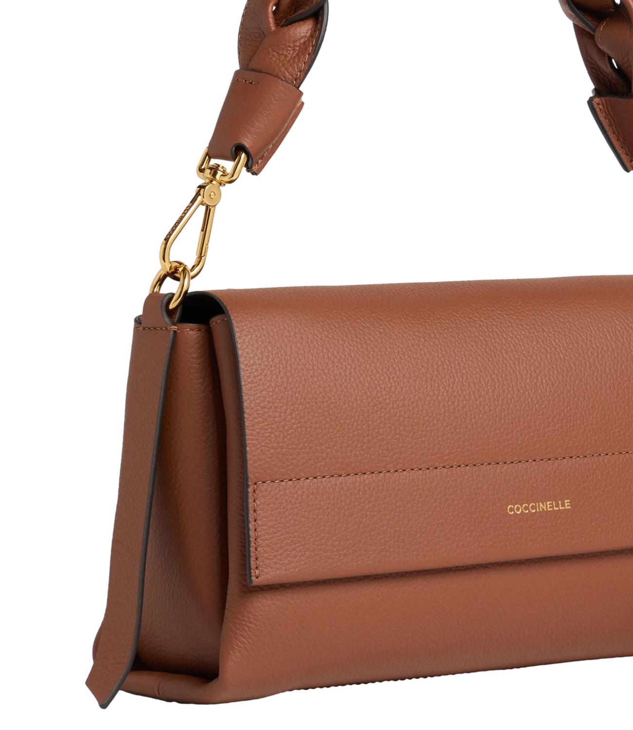 Coccinelle Borsa BOHEME GRANA DOUBLE SMALL Cognac/Noir Donna