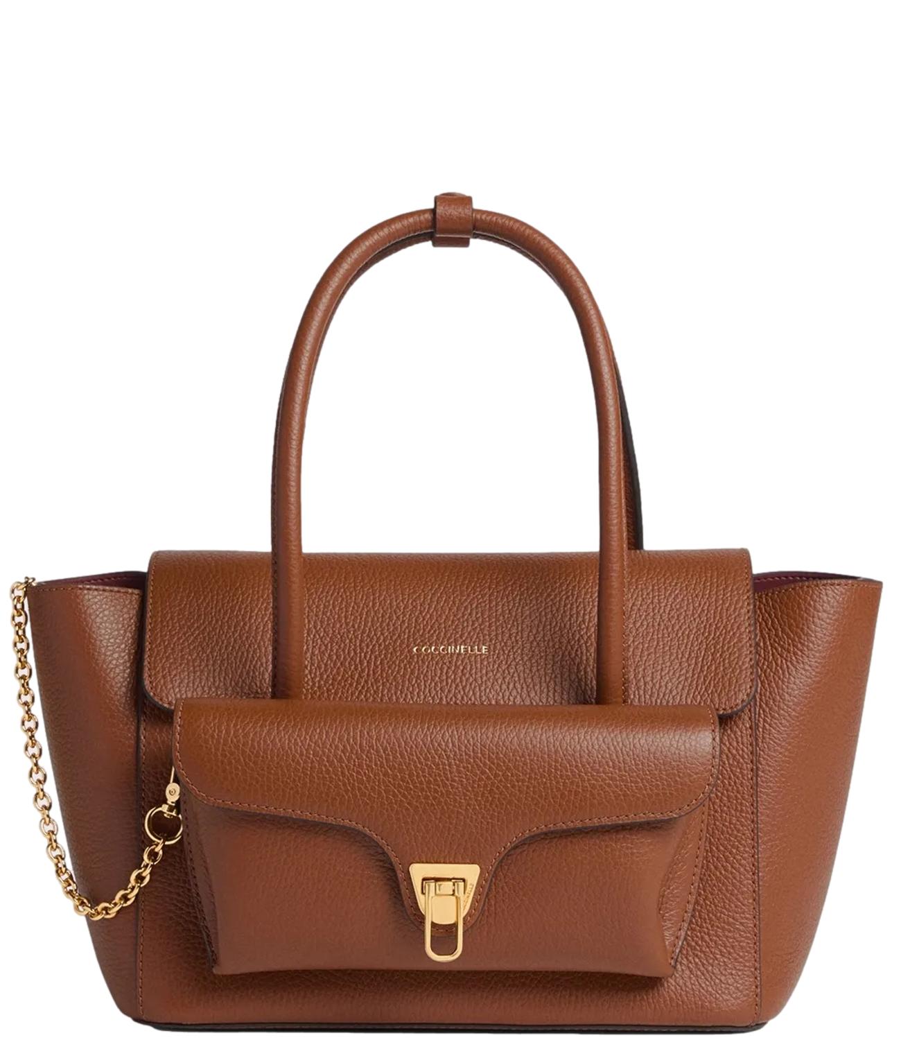 Coccinelle Borsa DOUBLE BEAT MEDIUM Cognac Donna