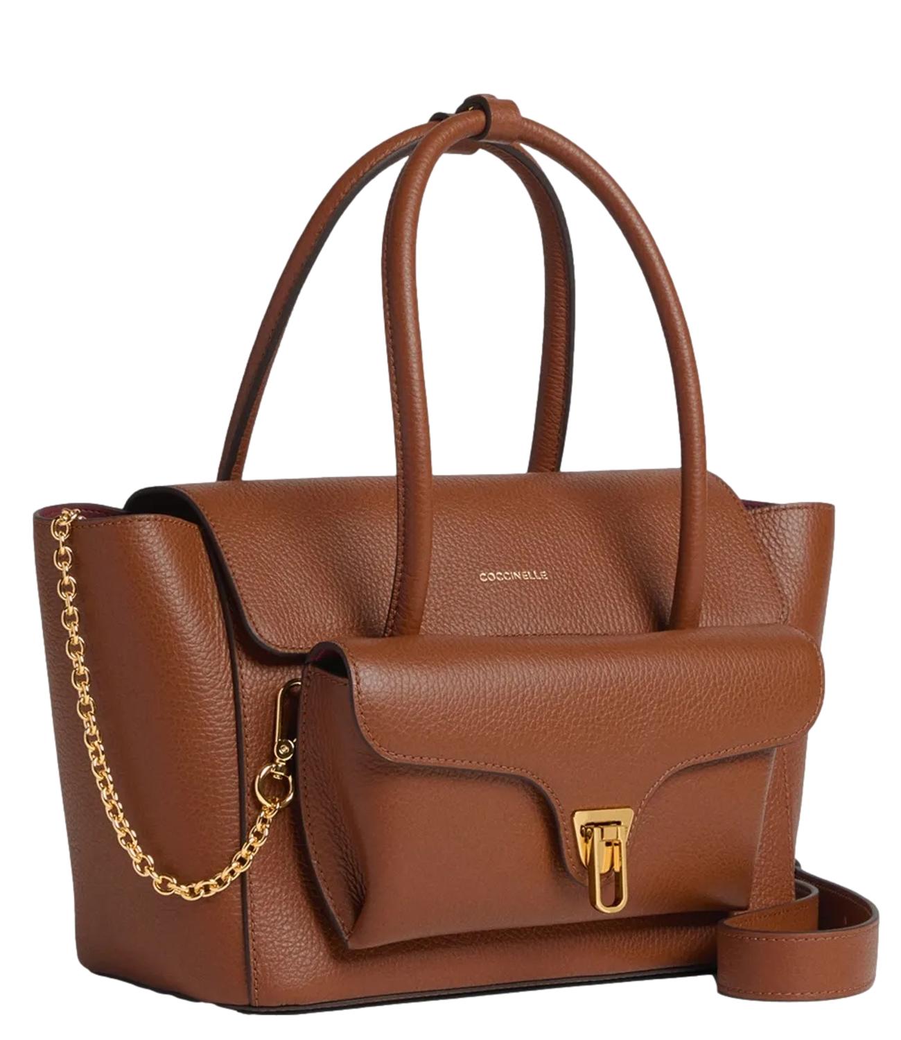 Coccinelle Borsa DOUBLE BEAT MEDIUM Cognac Donna