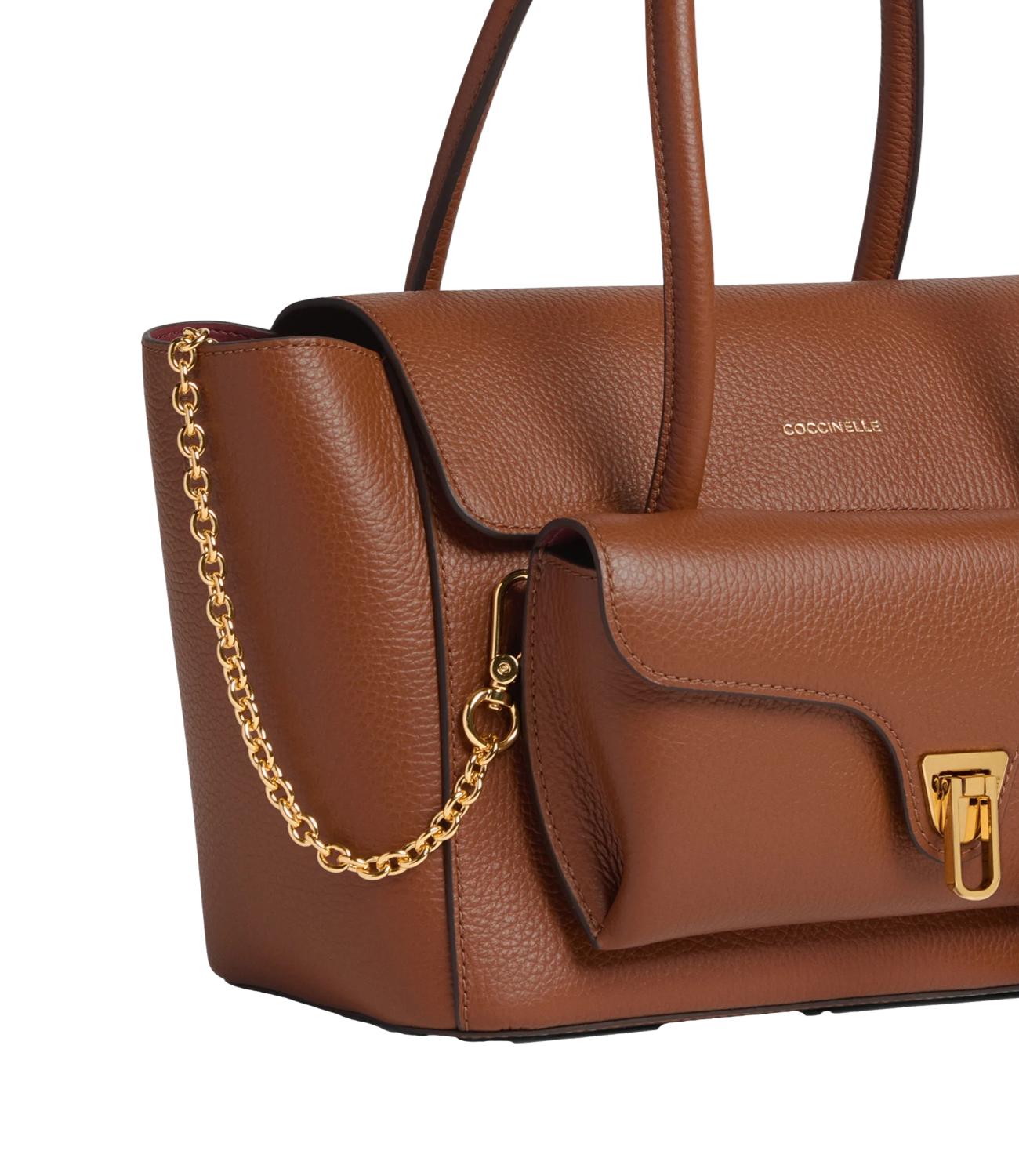Coccinelle Borsa DOUBLE BEAT MEDIUM Cognac Donna