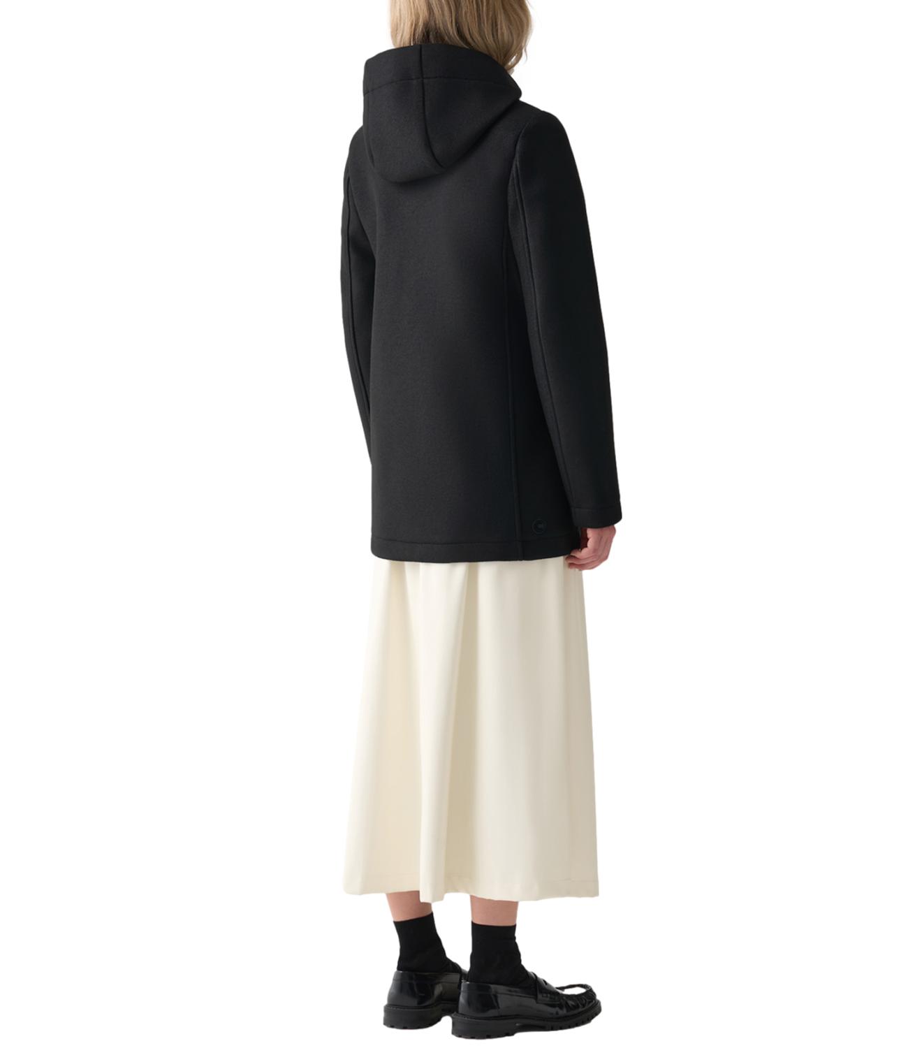Cappotto nero con cappuccio