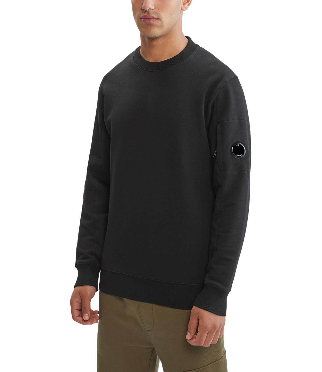 Felpa Diagonal Raised Fleece Crewneck Lens Sweatshirt nero