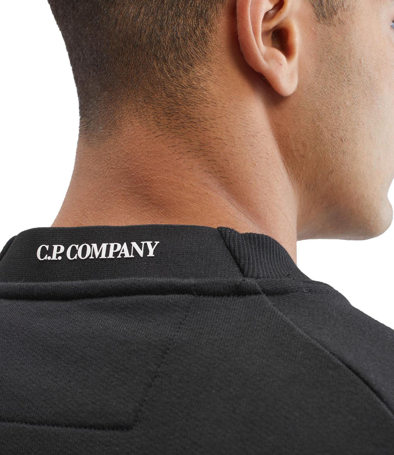 Felpa Diagonal Raised Fleece Crewneck Lens Sweatshirt nero