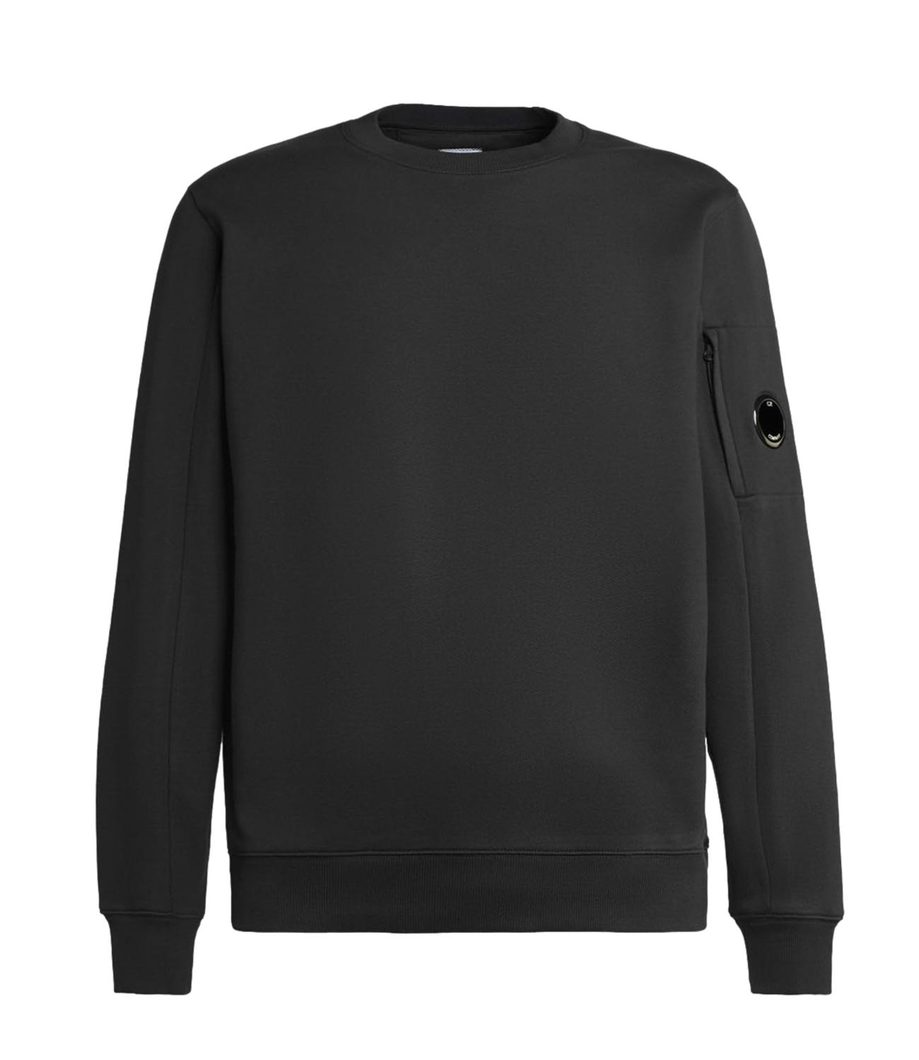 Felpa Diagonal Raised Fleece Crewneck Lens Sweatshirt nero