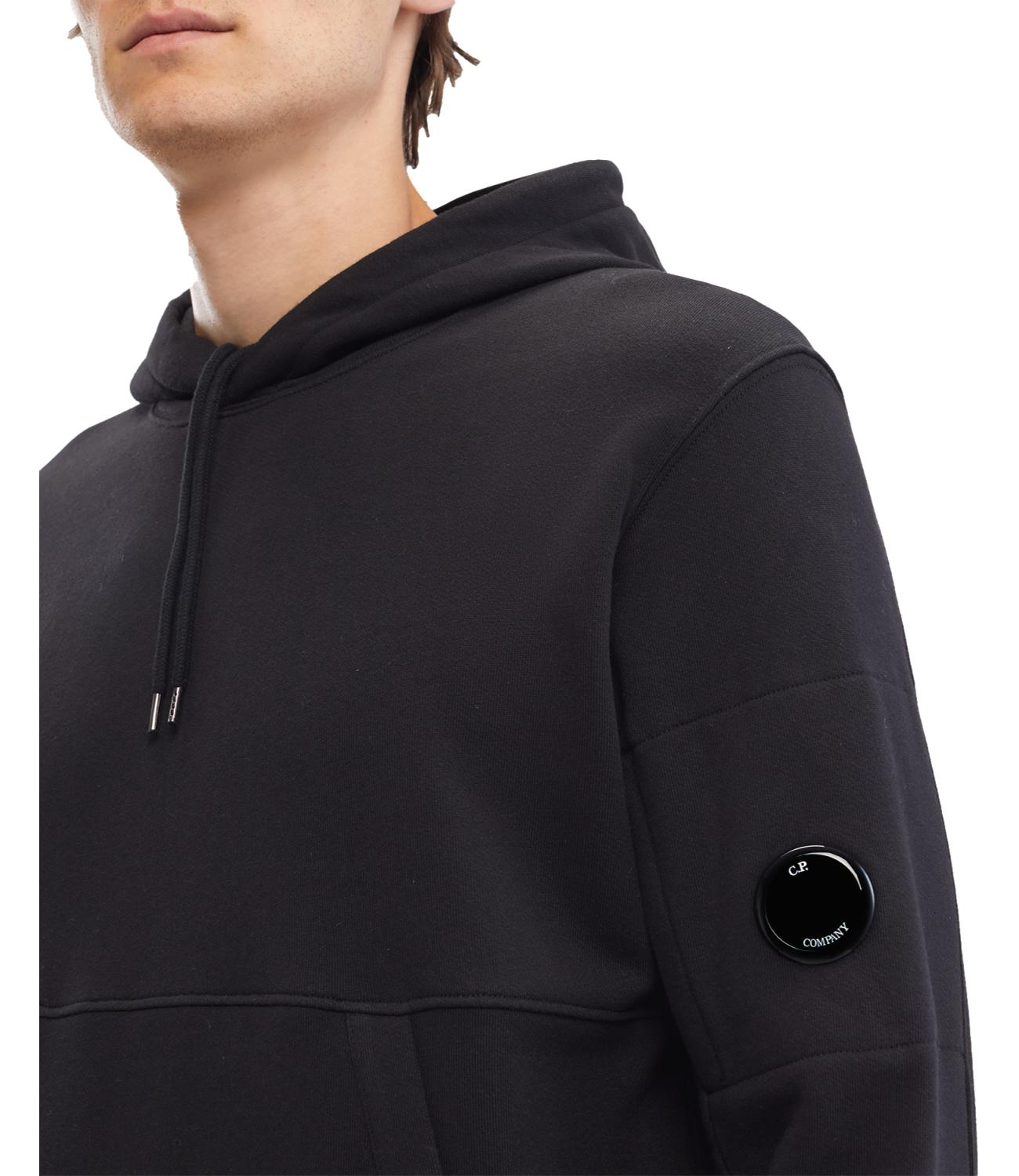 Felpa nera Diagonal Raised Fleece Hooded Lens Sweatshirt