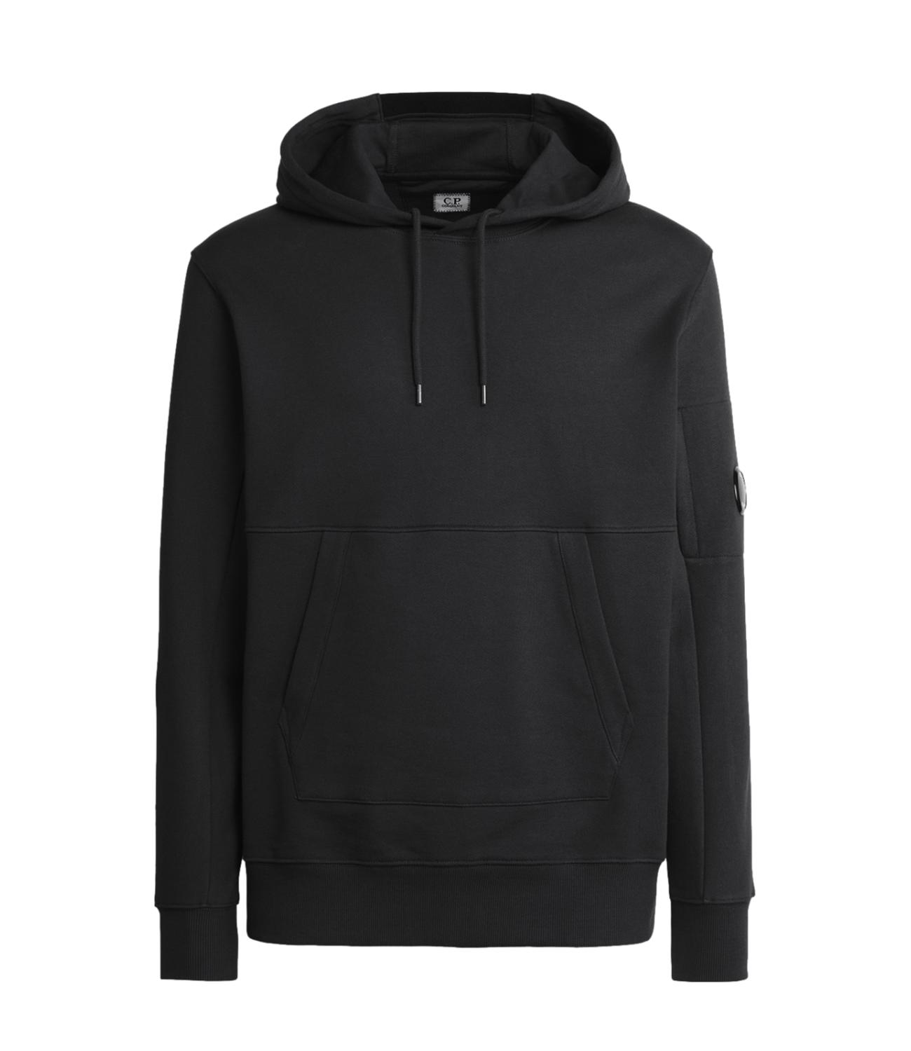Felpa nera Diagonal Raised Fleece Hooded Lens Sweatshirt