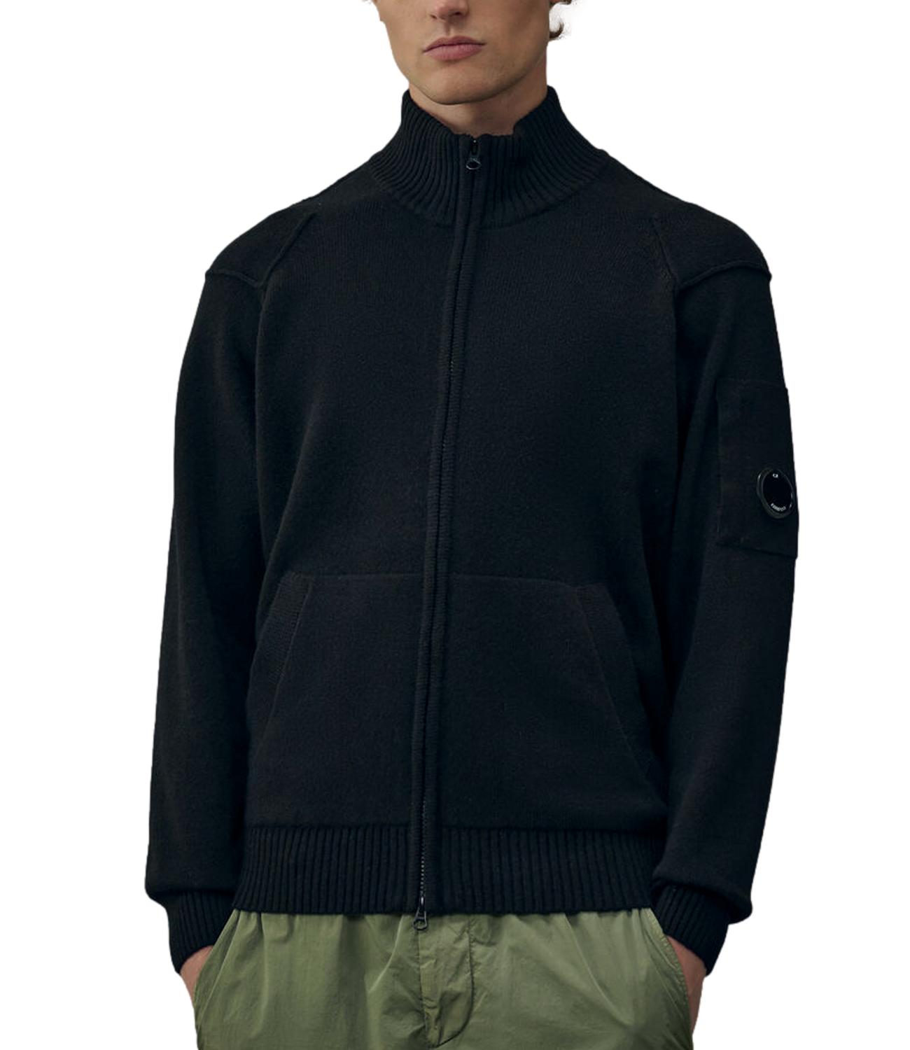 KNITWEAR - CARDIGAN Lambswool GRS Full Zip Sweater total eclipse