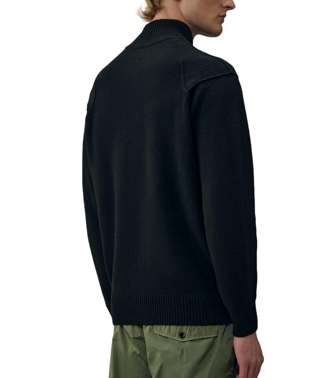 KNITWEAR - CARDIGAN Lambswool GRS Full Zip Sweater total eclipse