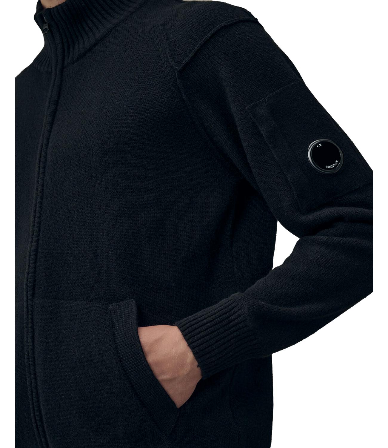 KNITWEAR - CARDIGAN Lambswool GRS Full Zip Sweater total eclipse