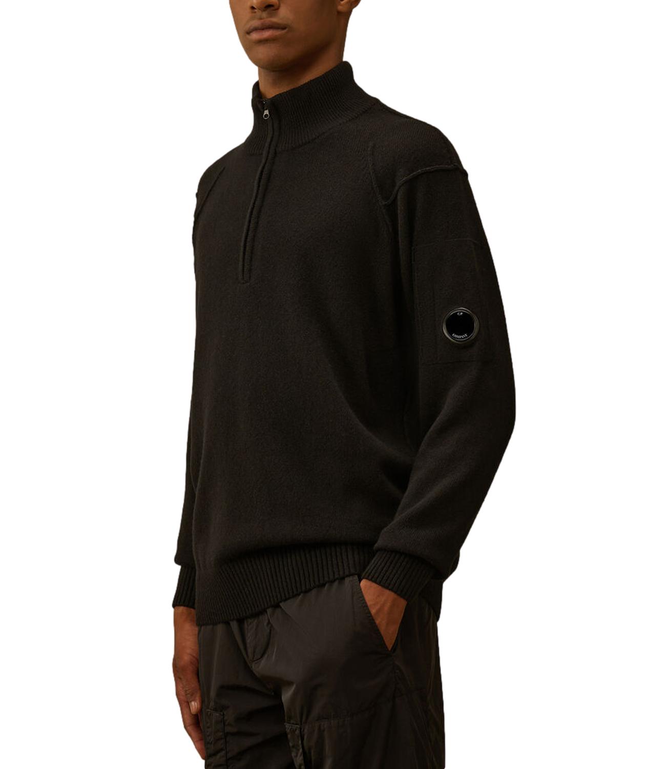 Maglia Lambswool GRS Half Zip Sweater nera