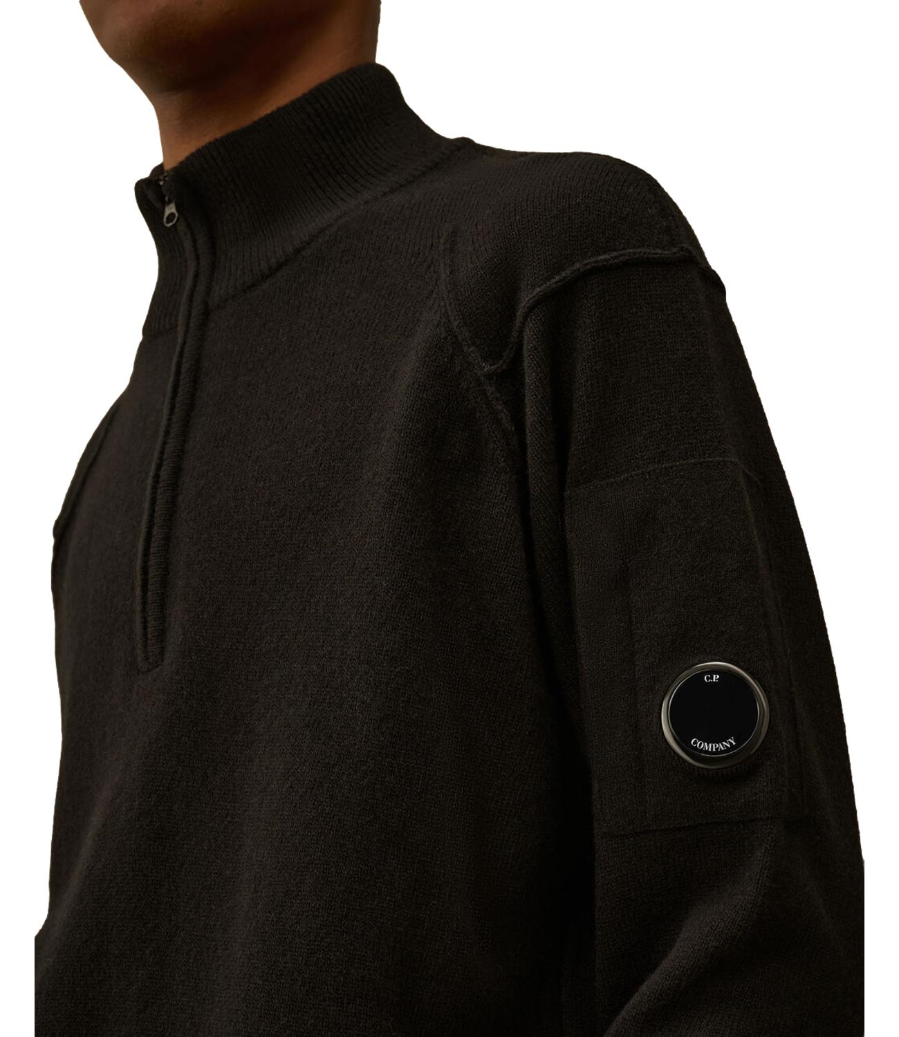 Maglia Lambswool GRS Half Zip Sweater nera