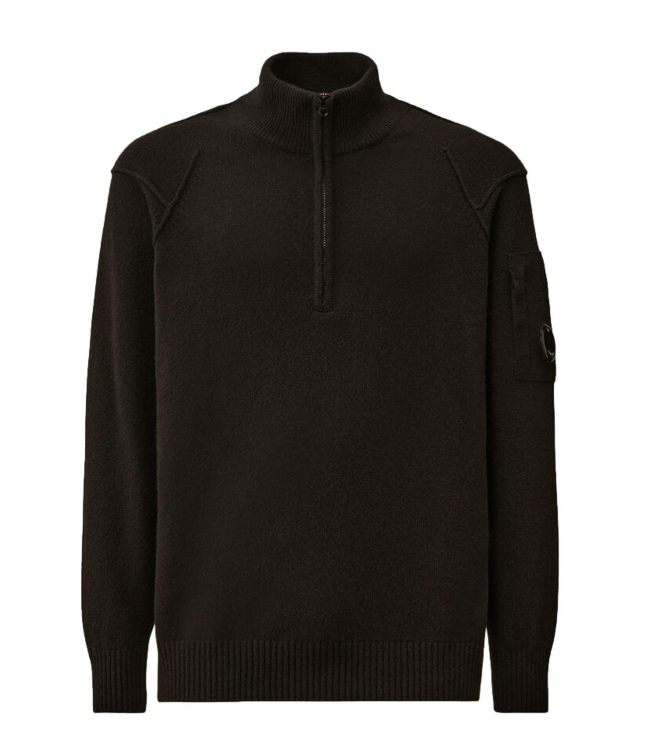 Maglia Lambswool GRS Half Zip Sweater nera