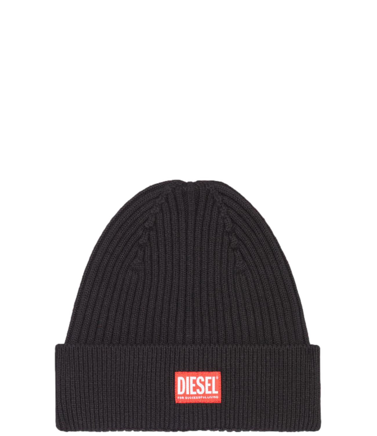 Cappello Diesel beanie nero logo rosso
