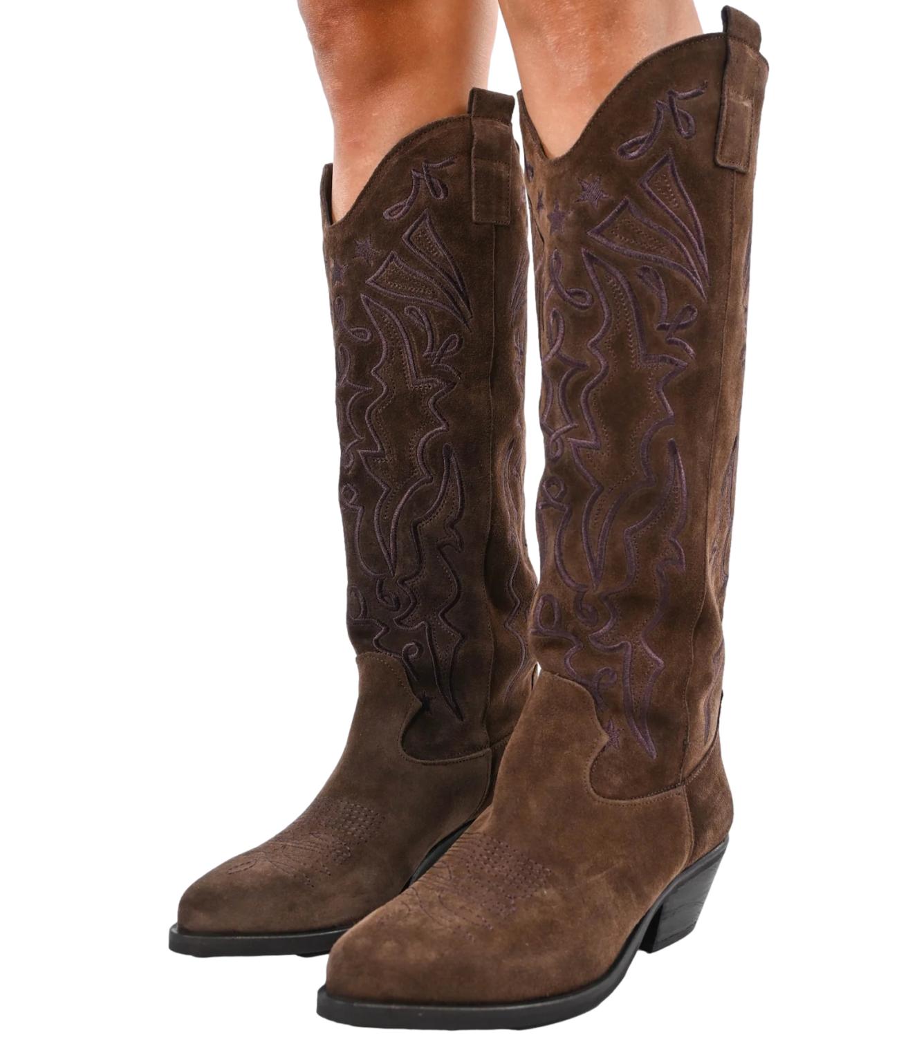 Divine Follie Stivali Texani Moro Donna