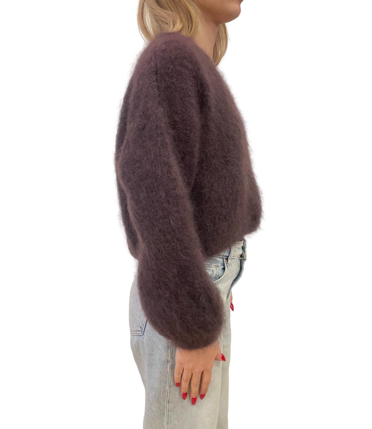 Dixie Cardigan Asimmetrico Marrone Donna