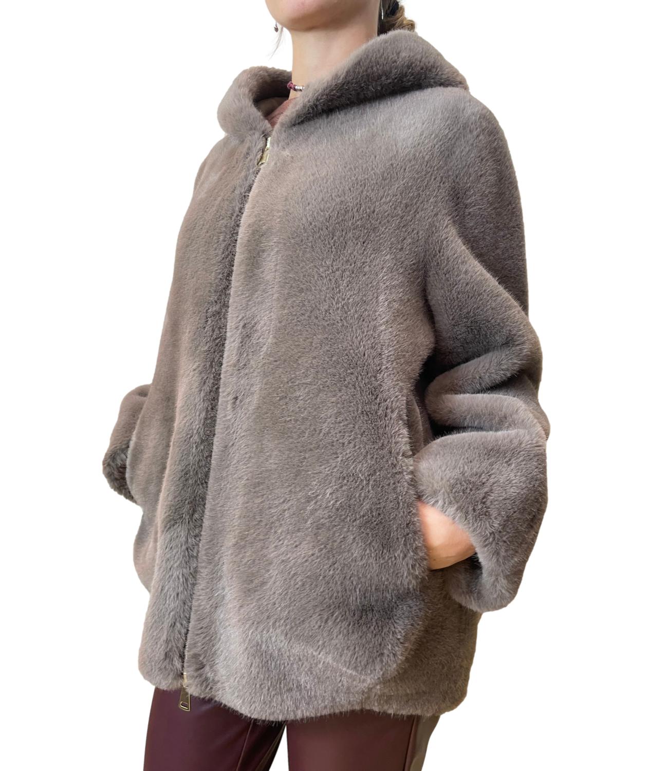 Dixie Giubbino Ecopelliccia Tortora Donna