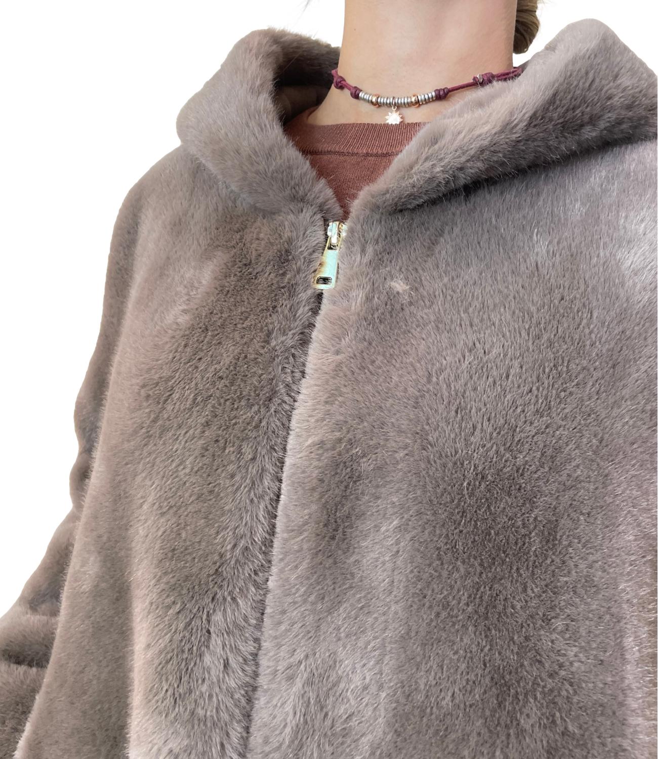 Dixie Giubbino Ecopelliccia Tortora Donna