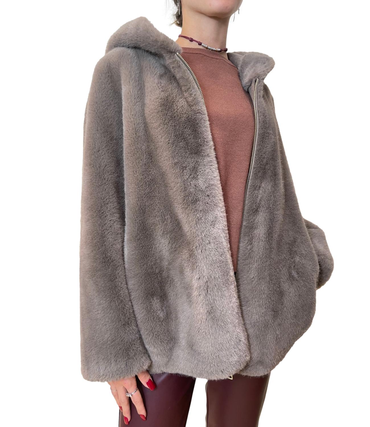 Dixie Giubbino Ecopelliccia Tortora Donna