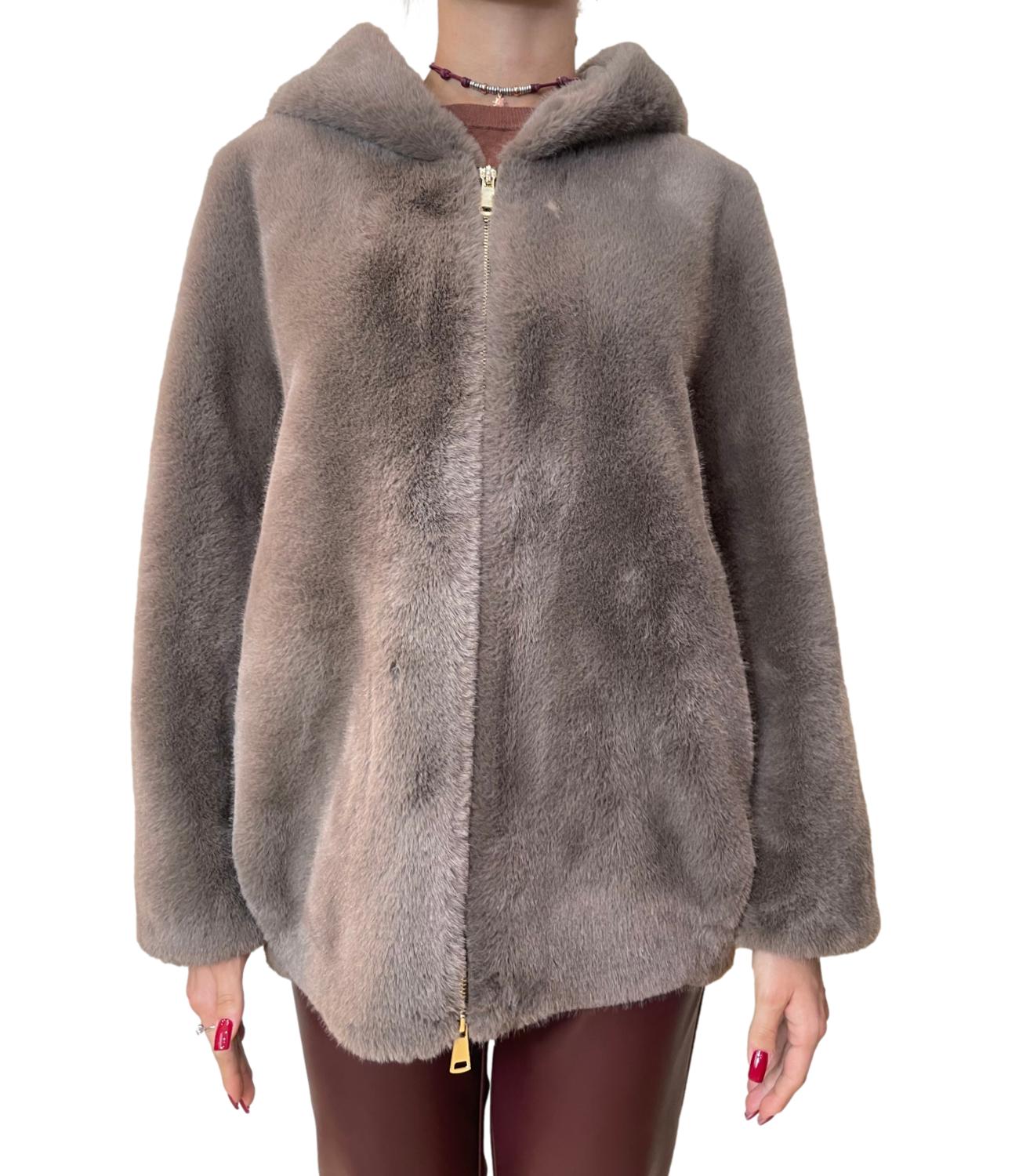 Dixie Giubbino Ecopelliccia Tortora Donna