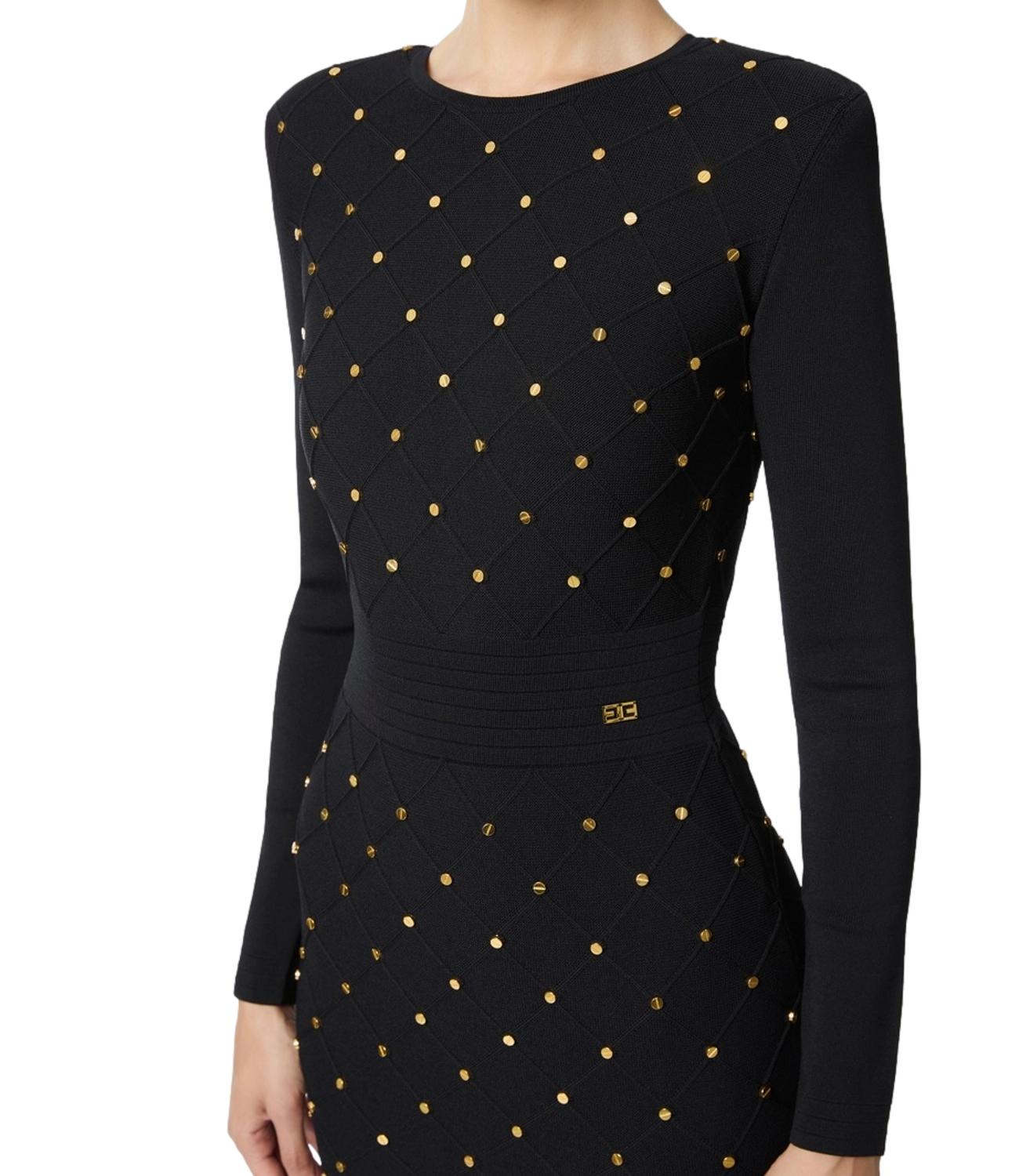 EF abito in maglia nero donna