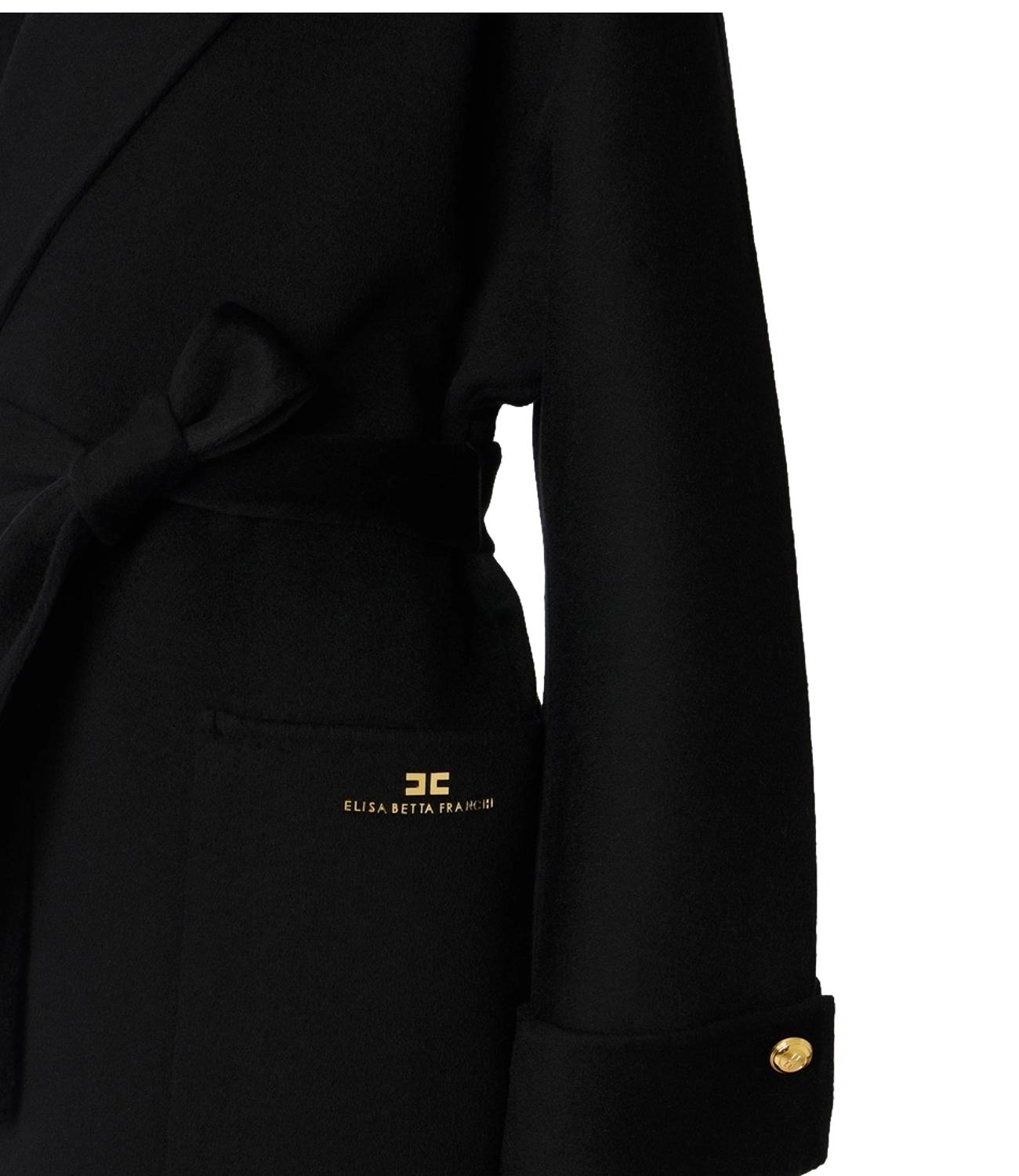 EF Cappotto nero con cintura