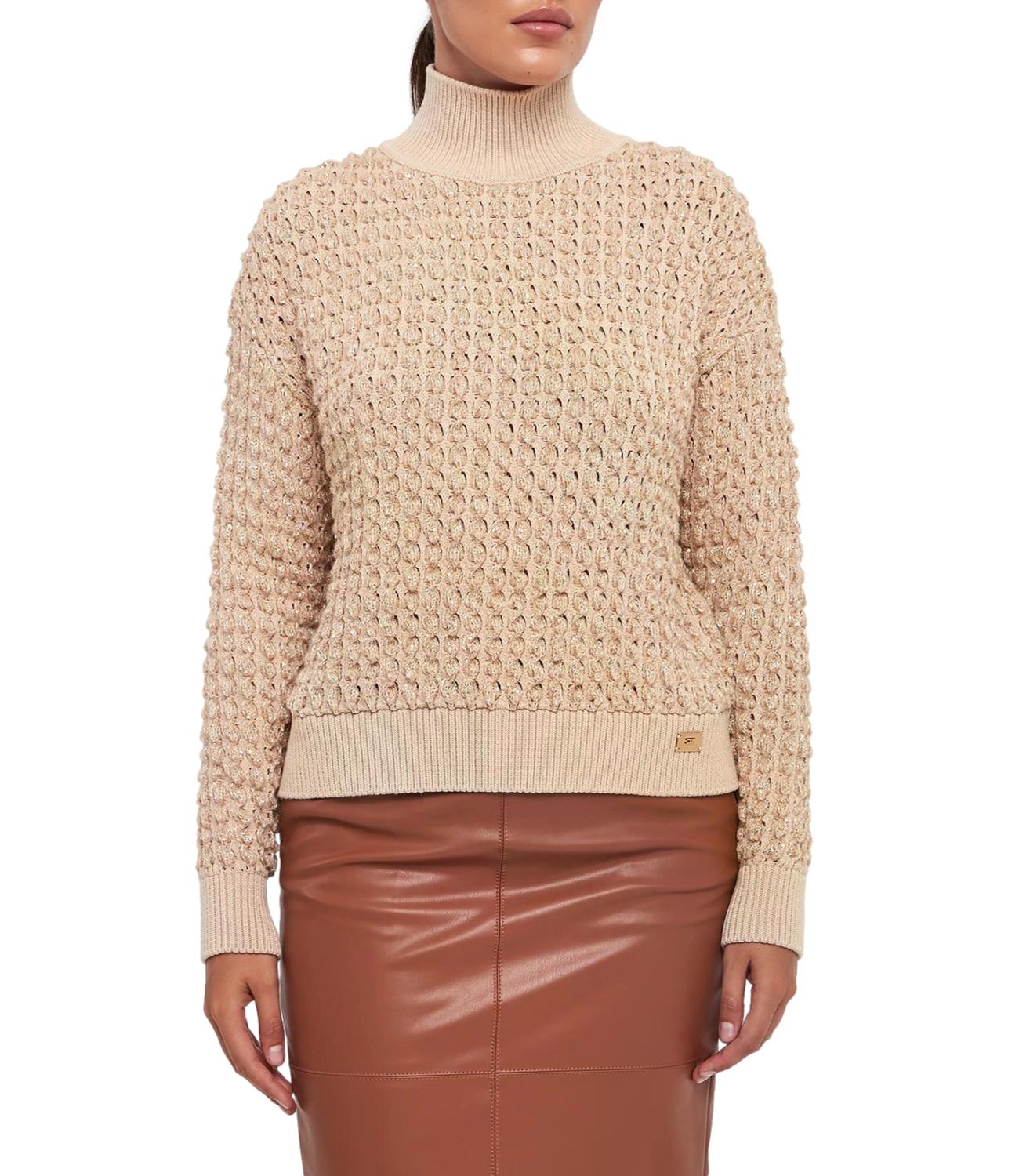 EF maglia tricot beige donna