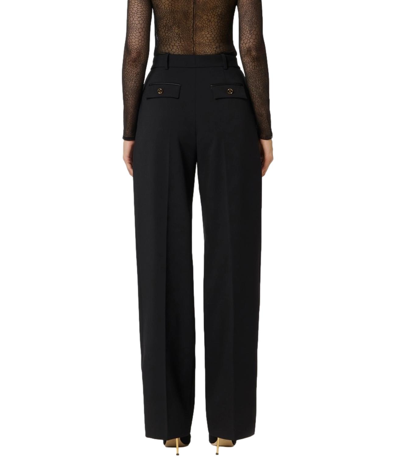 Pantaloni neri in crêpe leggero nero