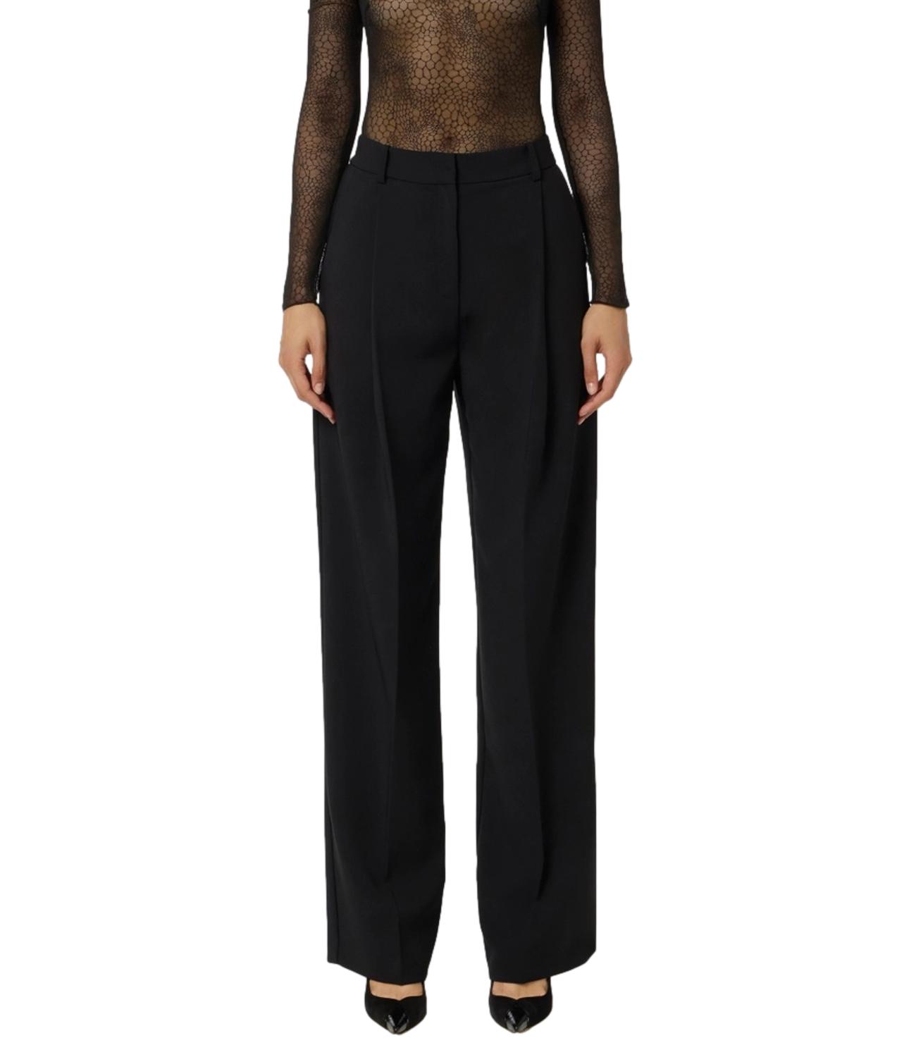 Pantaloni neri in crêpe leggero nero