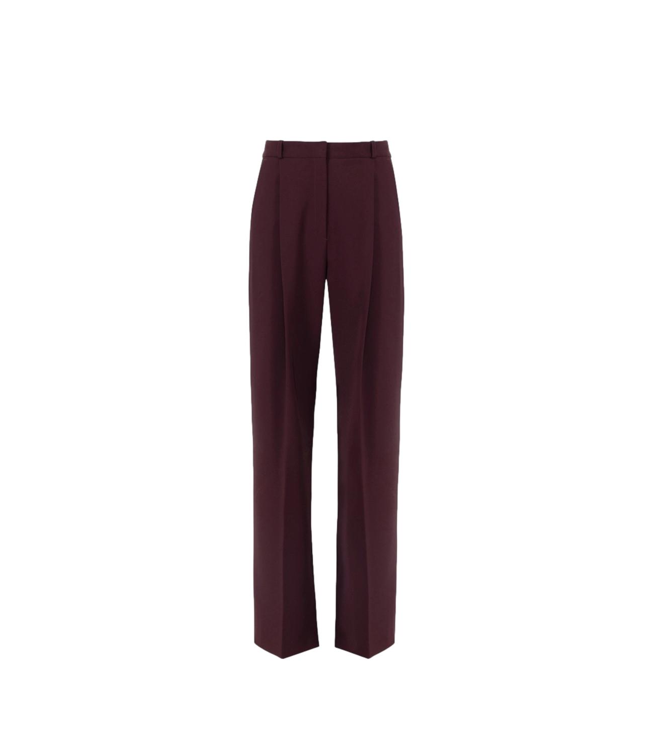Pantaloni neri in crêpe leggero bordeaux
