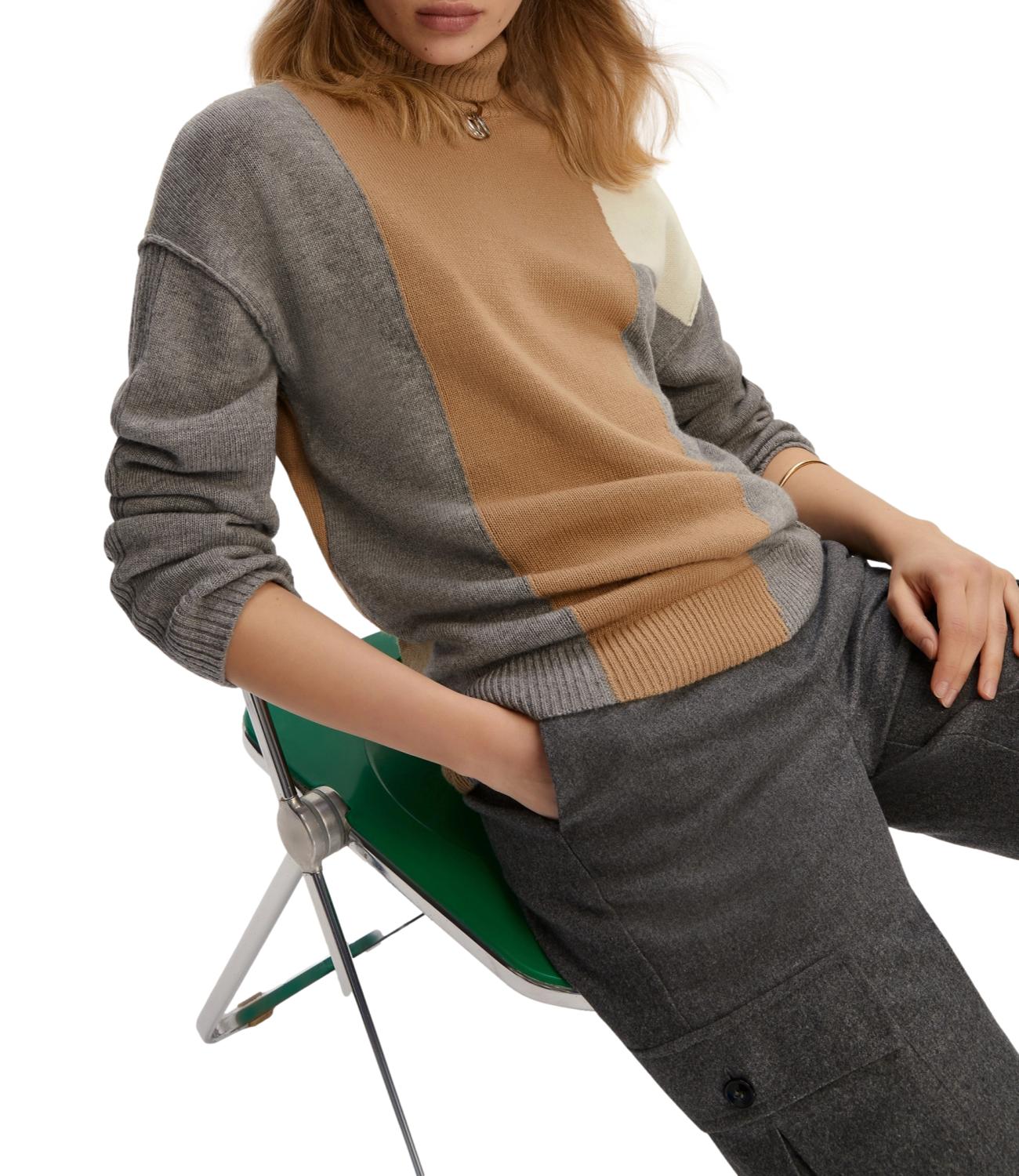 Emme Marella Maglia Biro Cammello/Grigio Donna